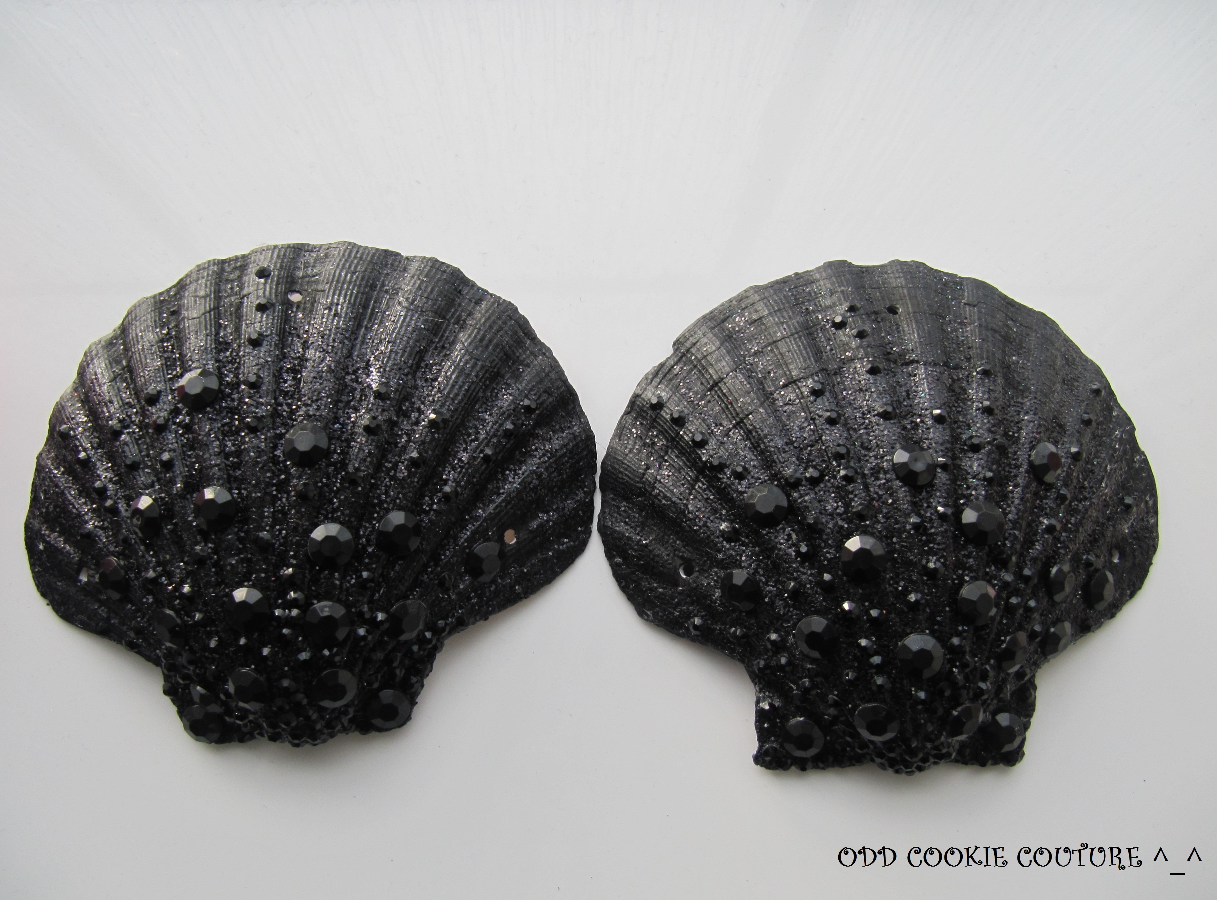 Black Glitter Mermaid Shell Bra available at: https://www.etsy.com ...
