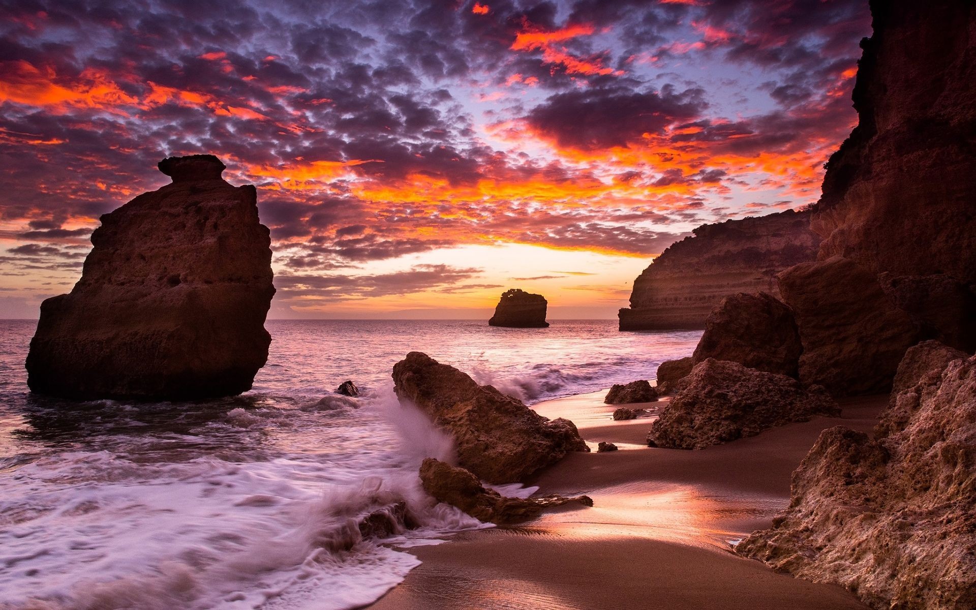 Beaches: Seaside Rocks Sea Rock Cloud Sun Sky Cliff Ocean Desktop ...