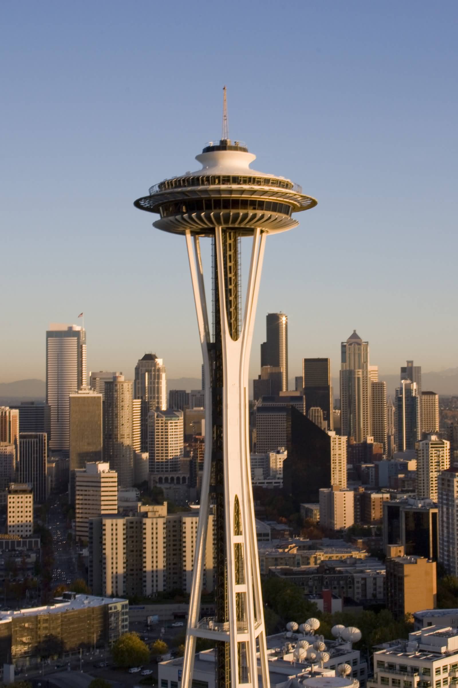 Space Needle During Sunset In Seattle, Washington