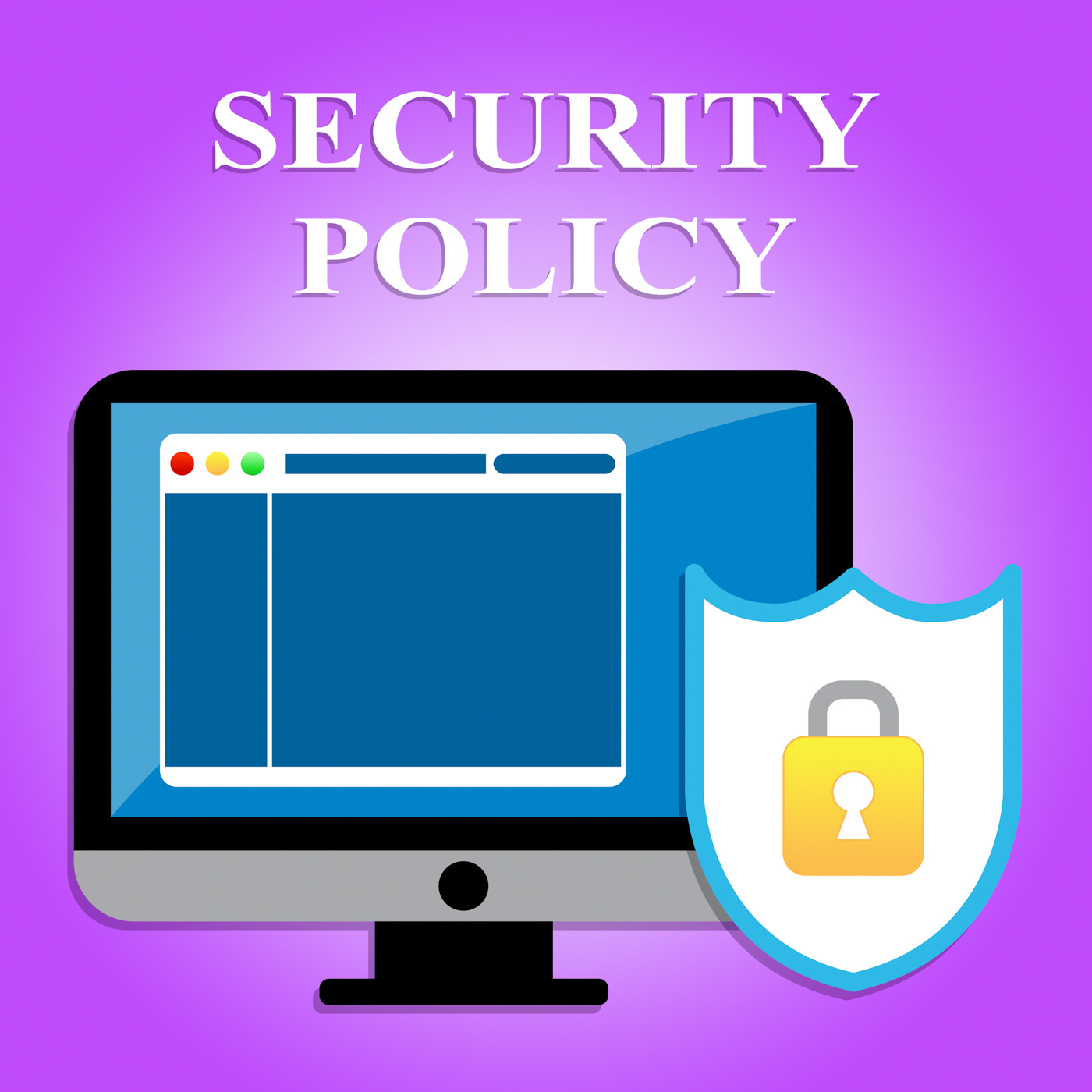 Security policy represents privacy agreement and computers photo