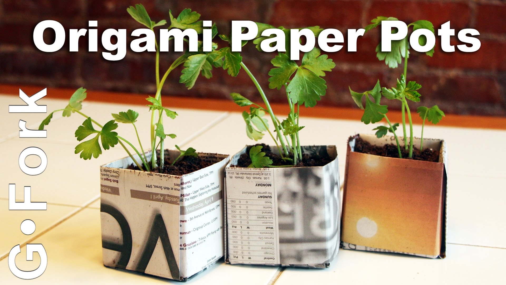 Origami Paper Seed Starting Pots - GardenFork - YouTube