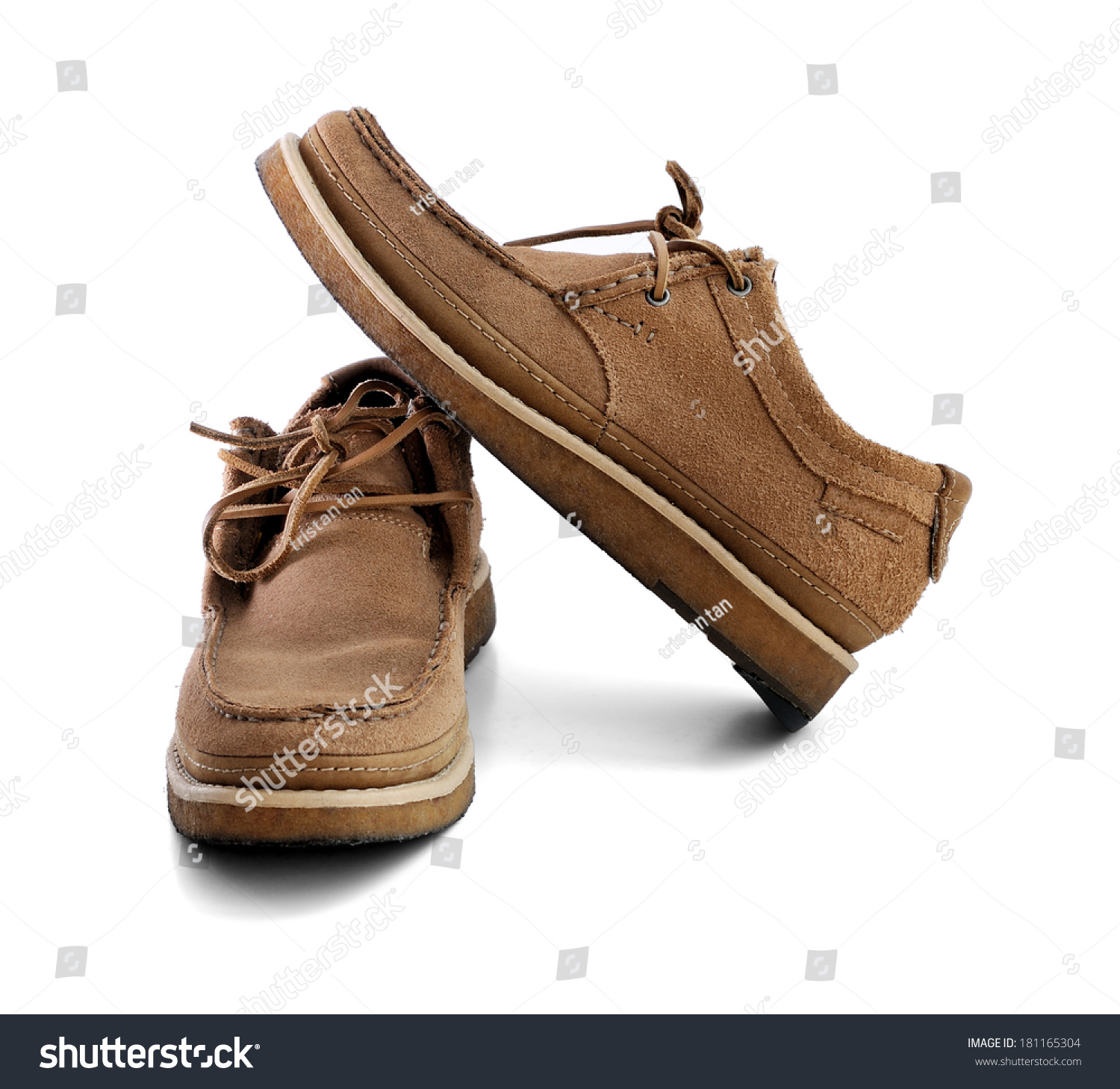 Brown Leather Man Shoes Isolated On Stock Photo 181165304 - Shutterstock