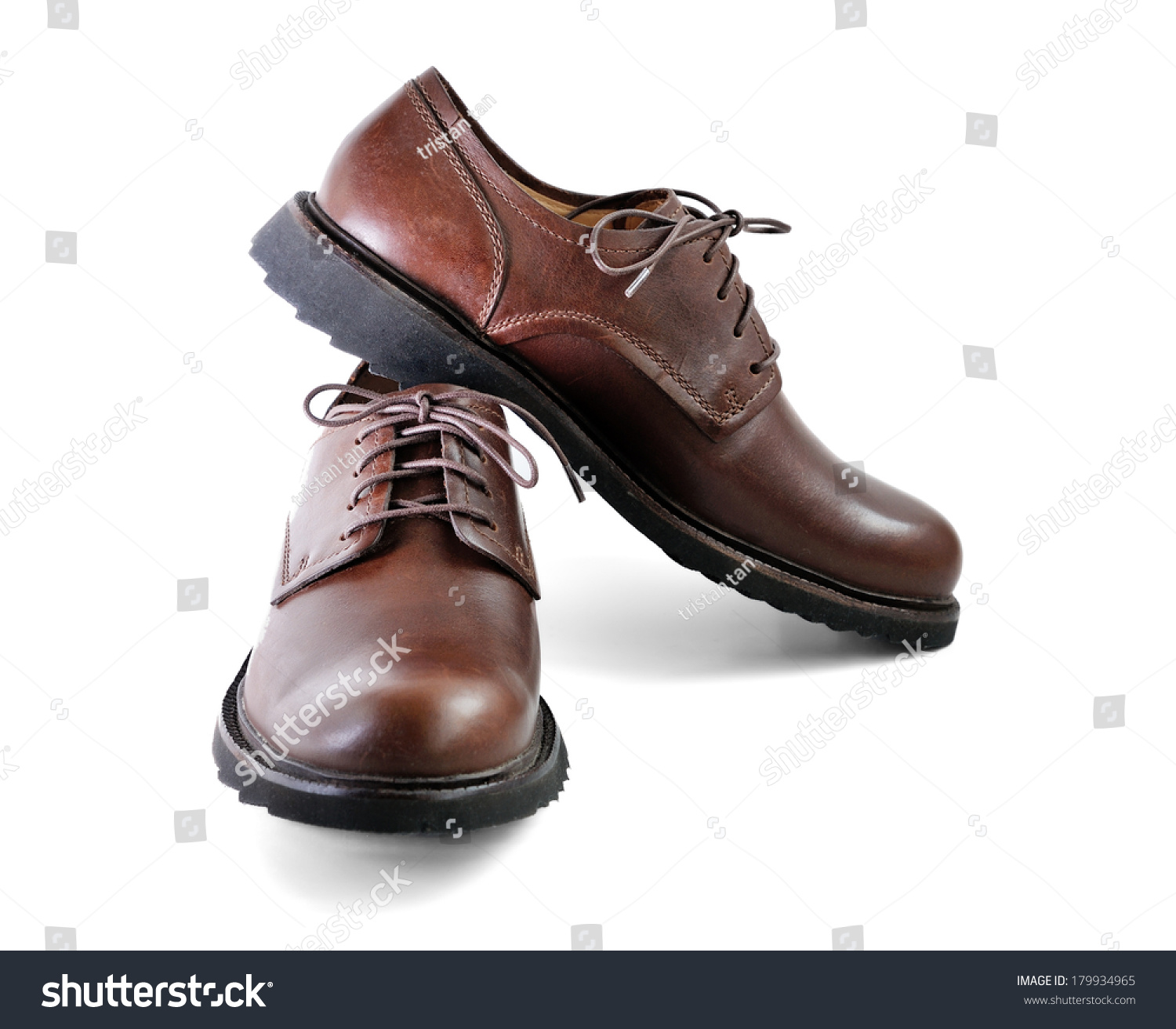 Brown Leather Man Shoes Isolated On Stock Photo 179934965 - Shutterstock