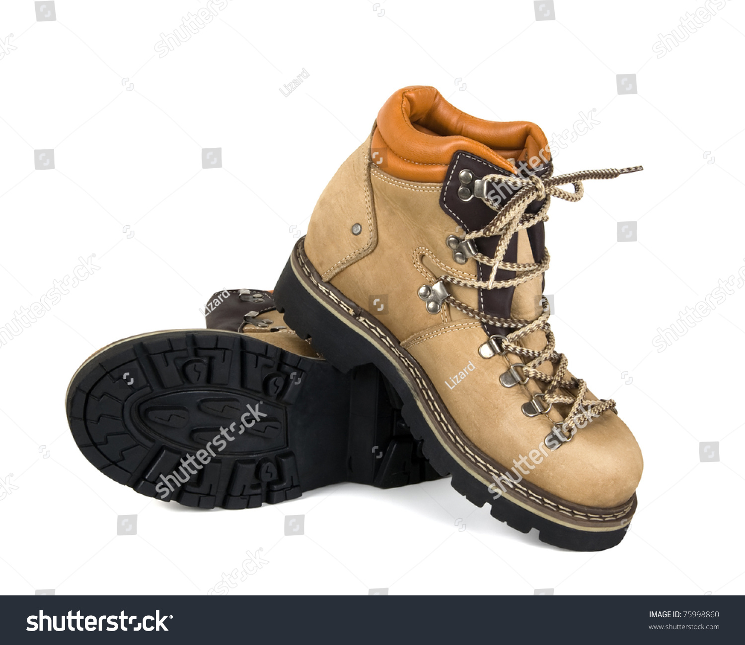 Hiking Boots Isolated On White Background Stock Photo 75998860 ...