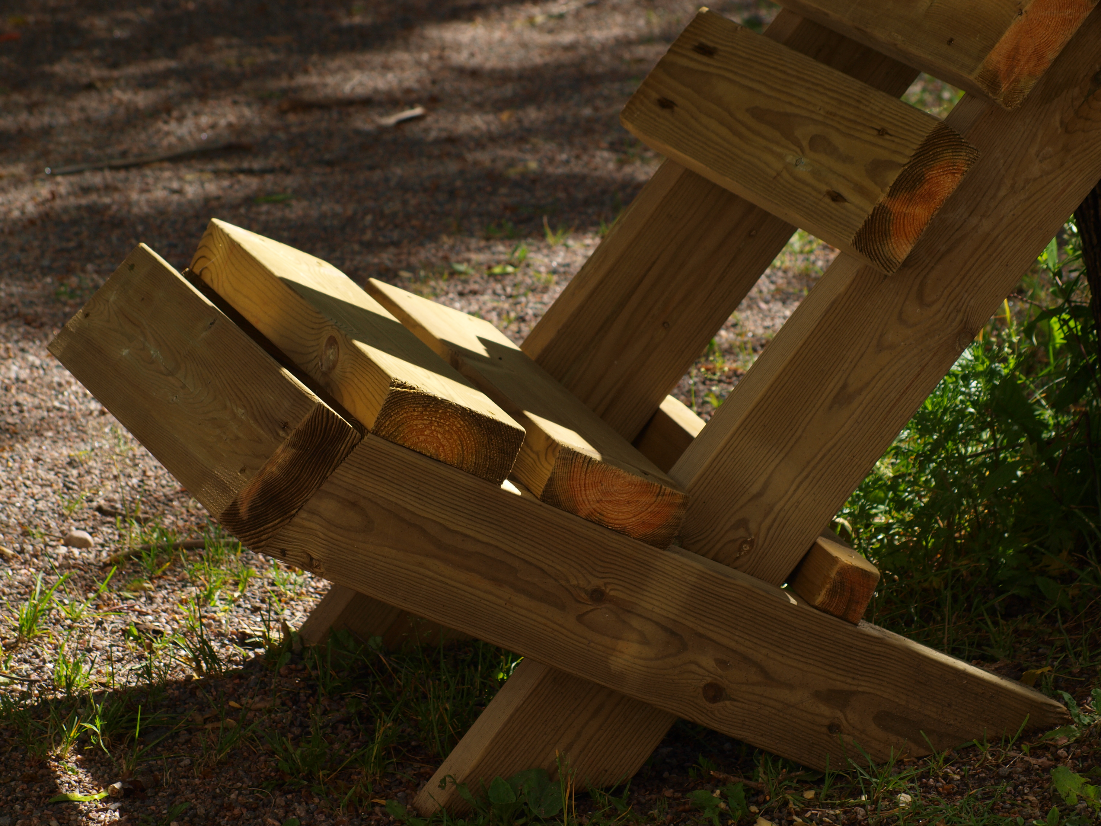 Selfmade wooden chair photo