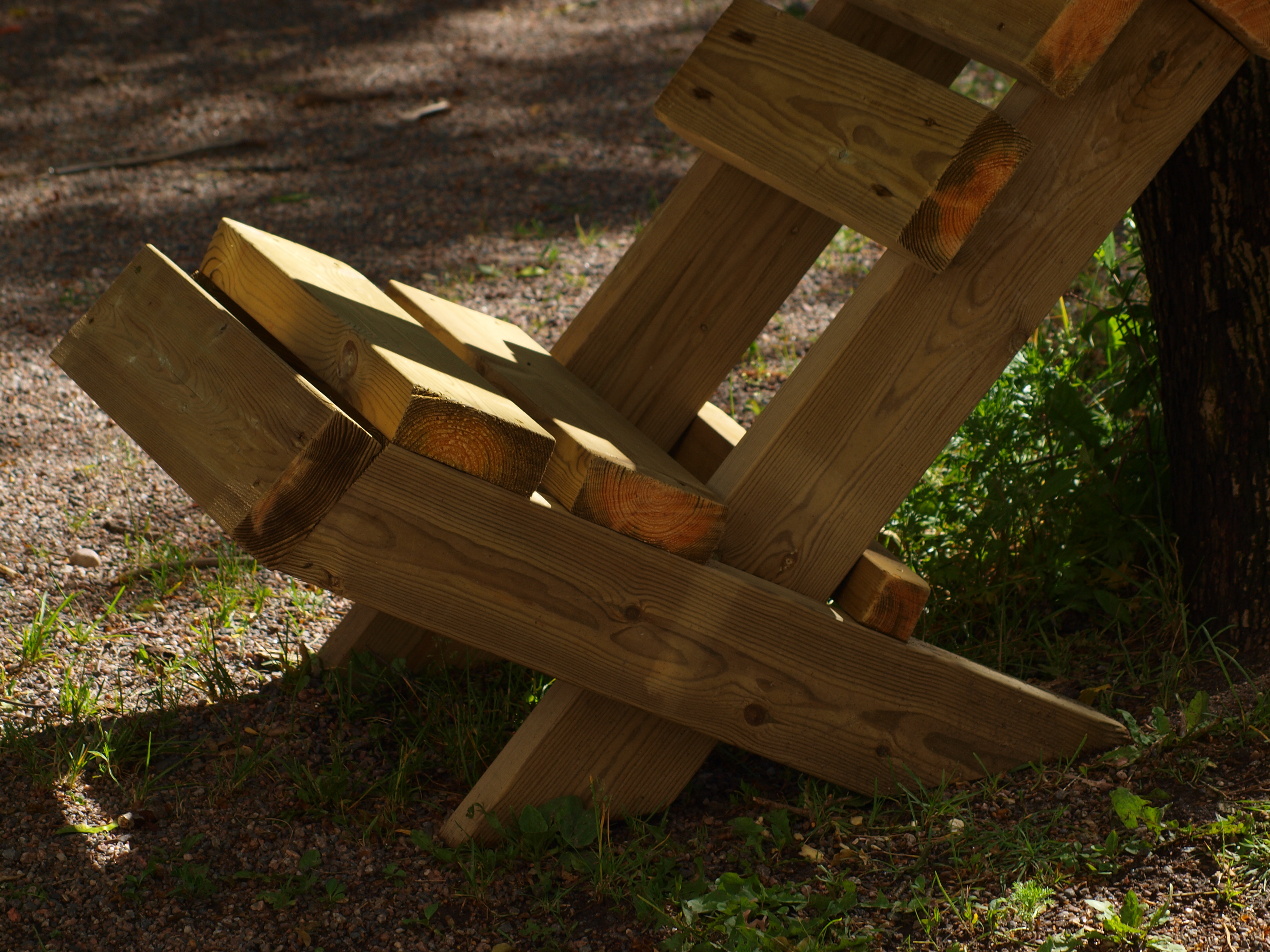 Selfmade wooden chair photo