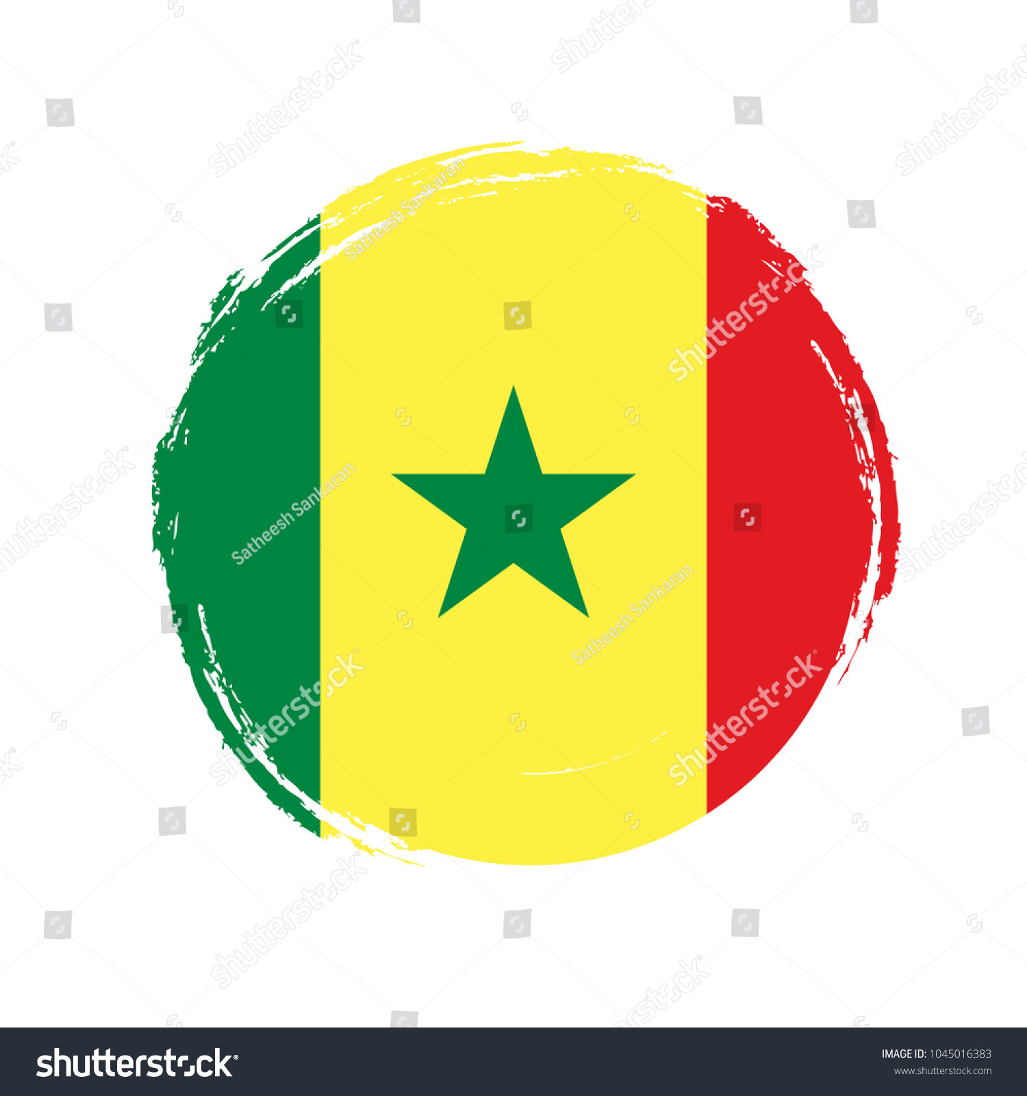 Round Grunge Flag Senegal Isolated Vector Stock Vector 1045016383 ...