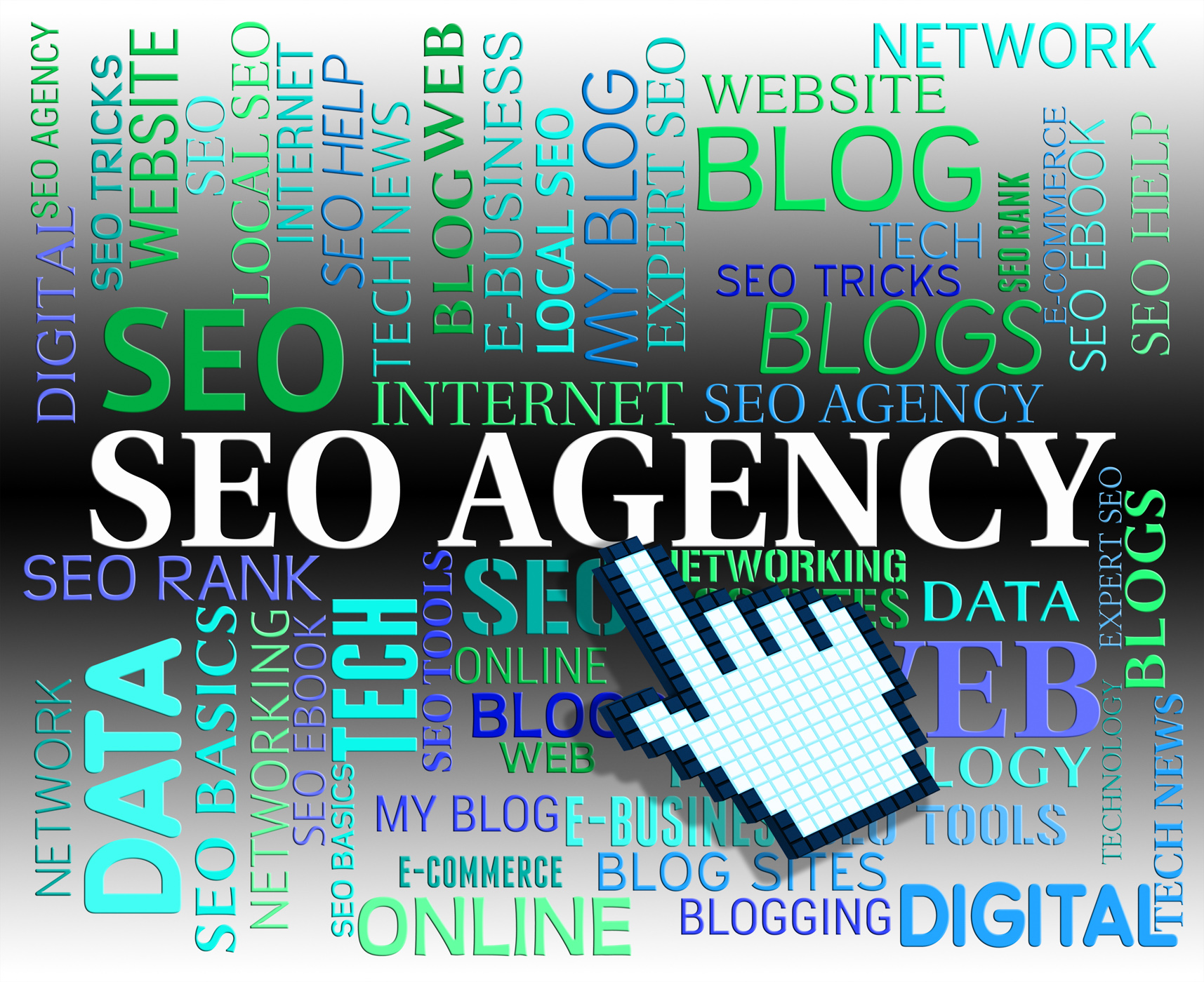 Seo agency indicates web site and agencies photo