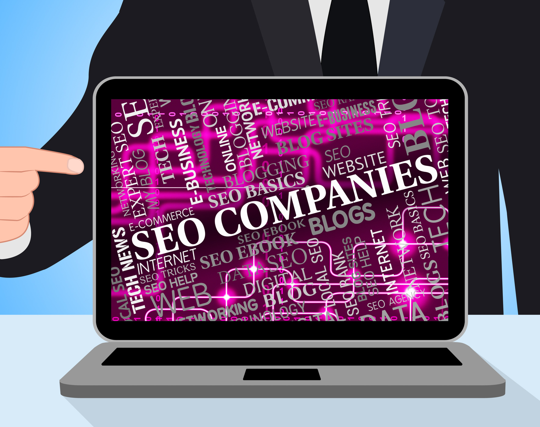 Seo companies represents search engine and businesses photo