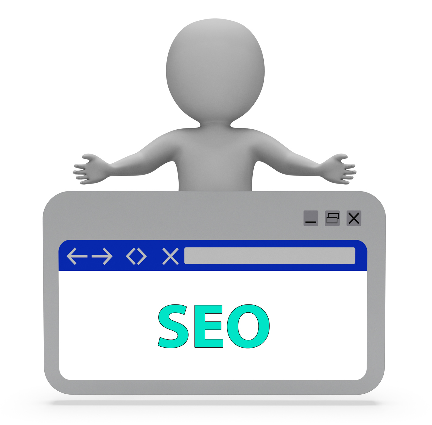 Seo webpage means search engine 3d rendering photo