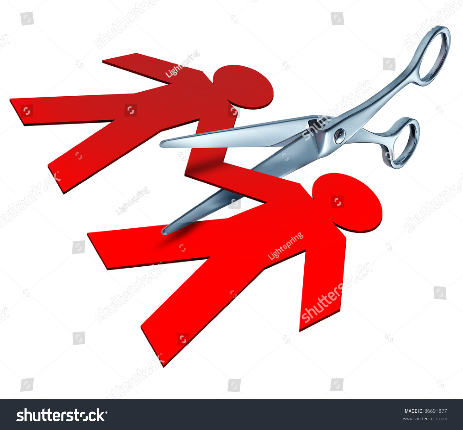 Divorce Separation Represented By Pair Metal Stock Illustration ...