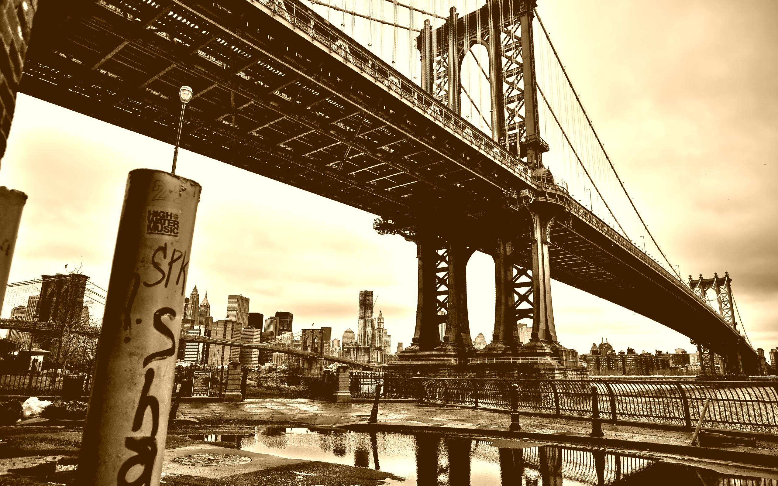 Brooklyn Bridge Sepia HD Desktop Wallpaper 23400 - Baltana