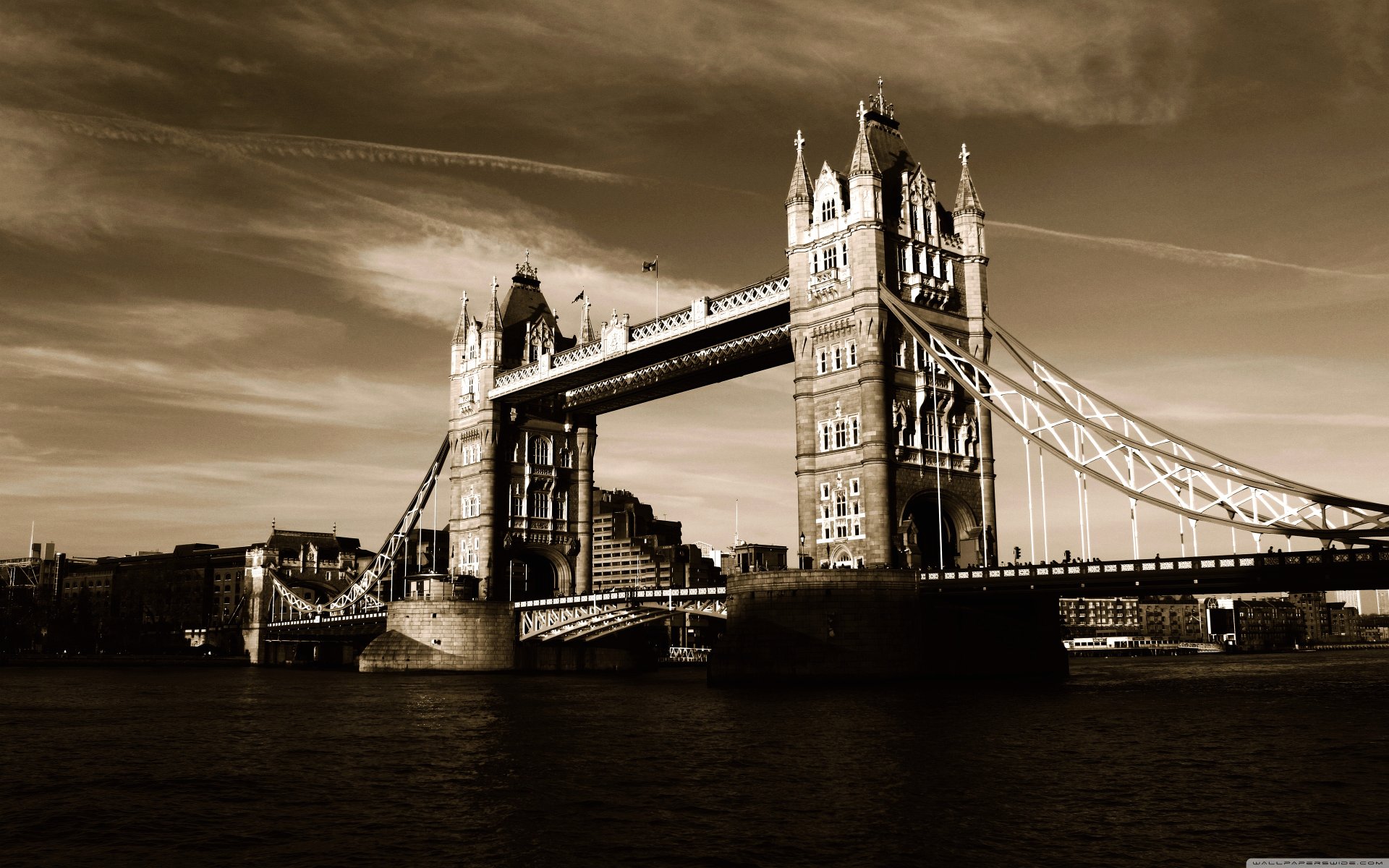 Wallpaper Sepia Photo Tower Bridge London - 1920 x 1200 - Cities ...