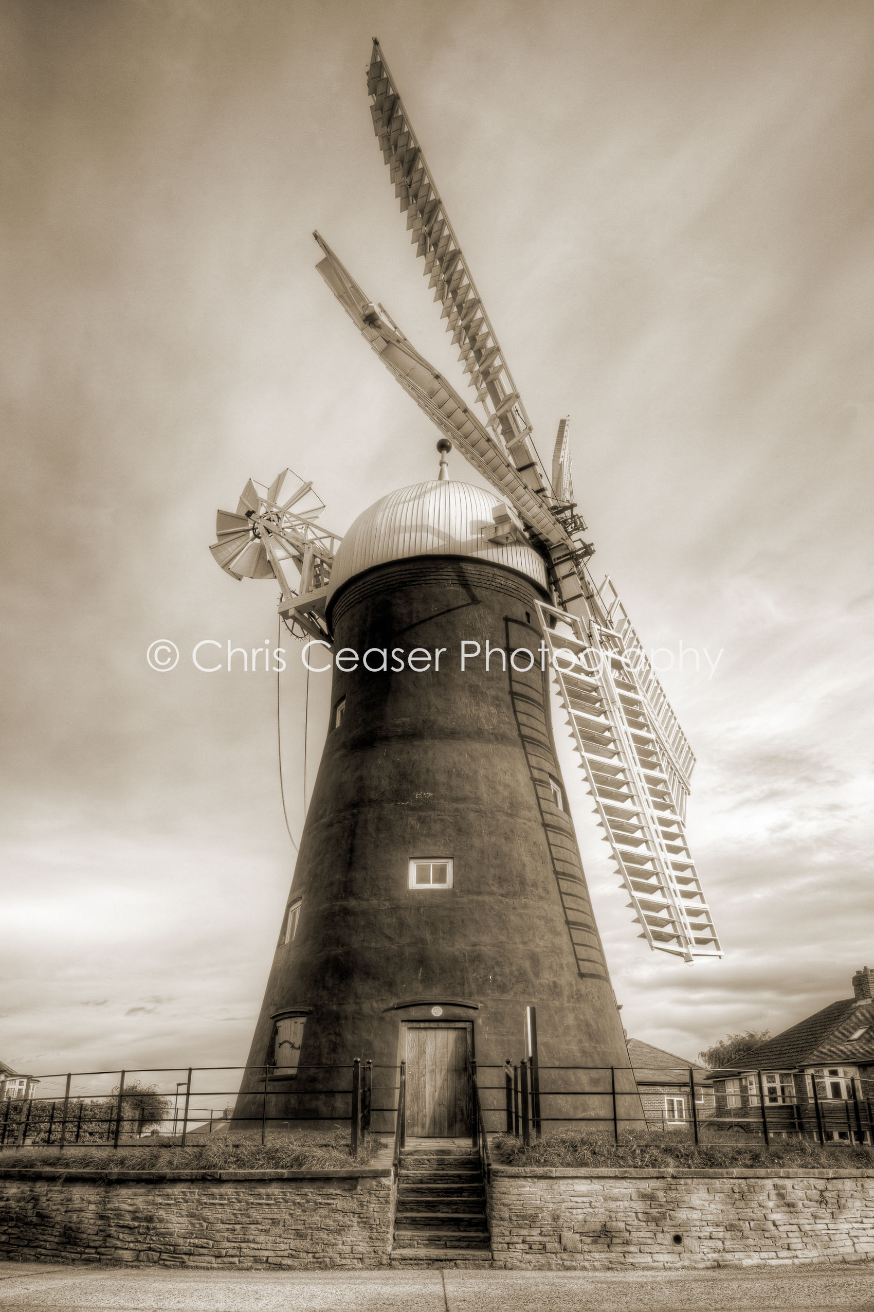 Holgate Windmill, Antique Sepia - Chris Ceaser Photography