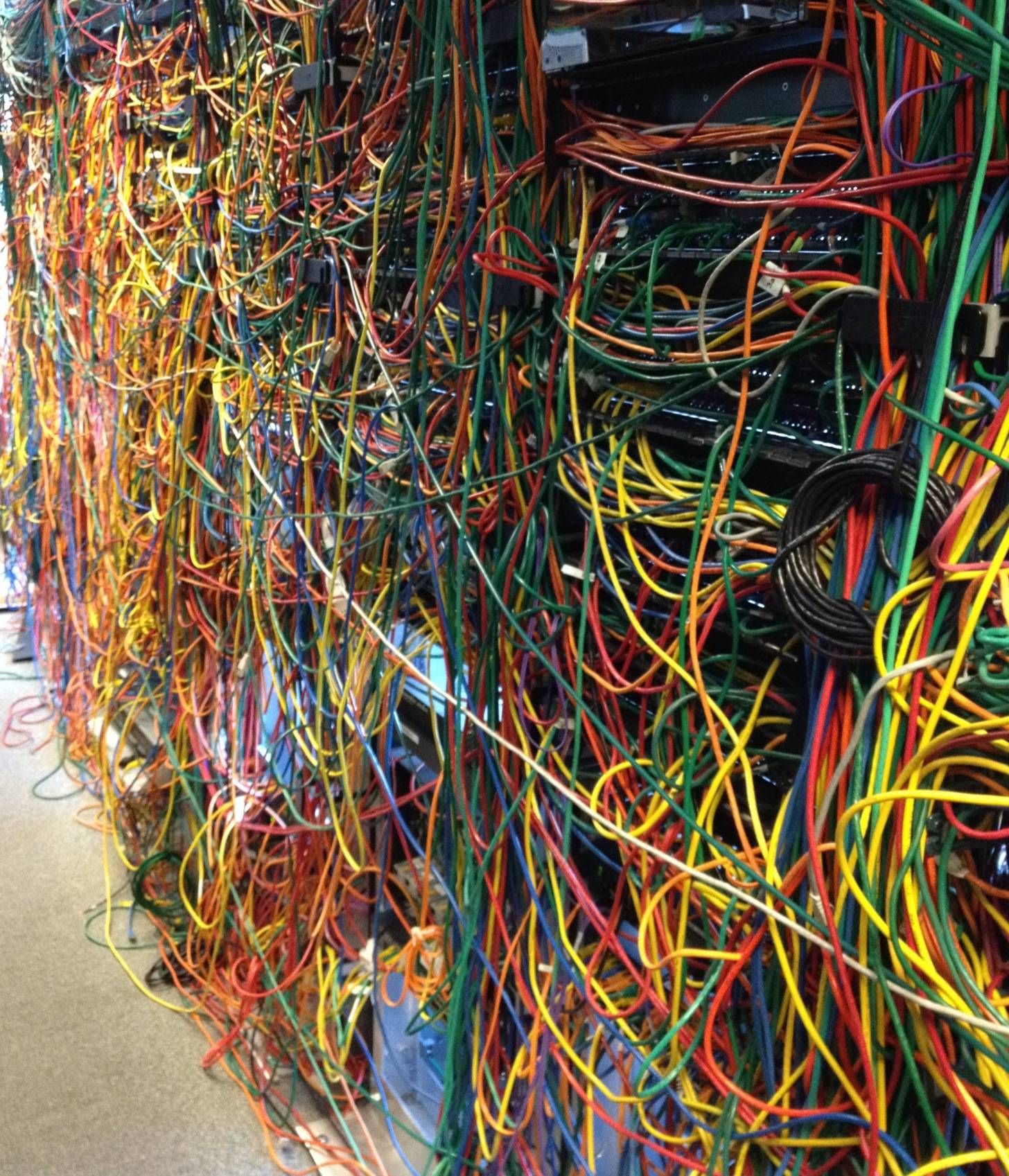 A network mess or cable art? You decide! | Network Cabling ...