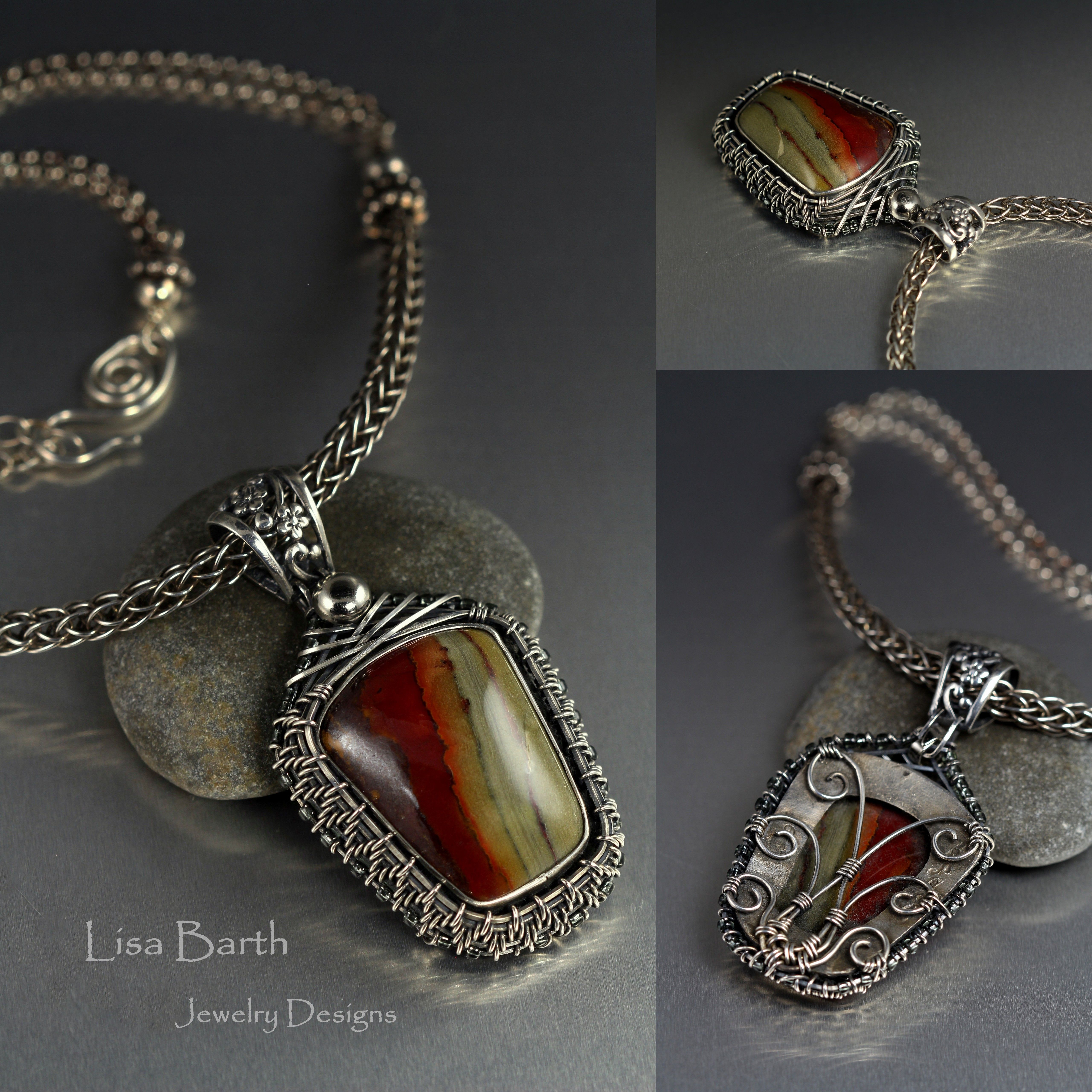 Here is my latest,combining metal clay with wire work. I bezel set ...