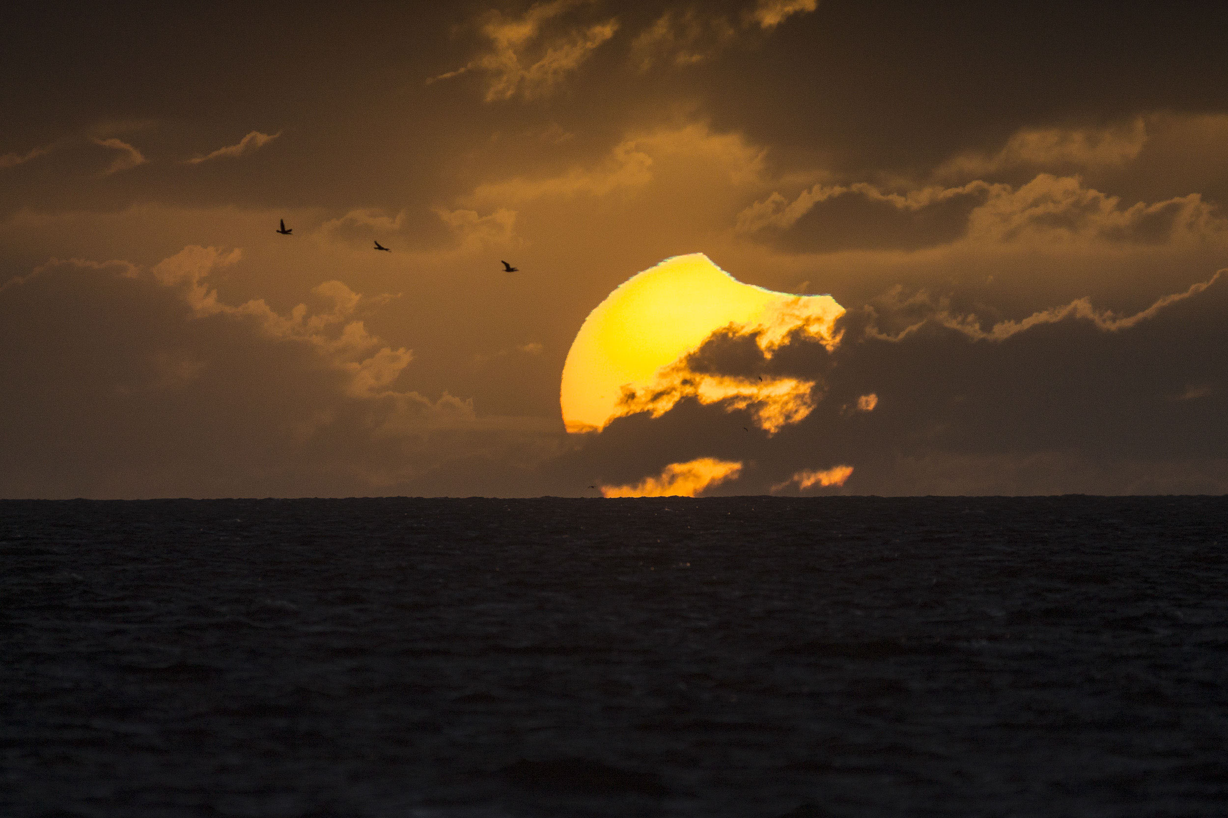 APOD: 2014 April 30 - A Partially Eclipsed Setting Sun