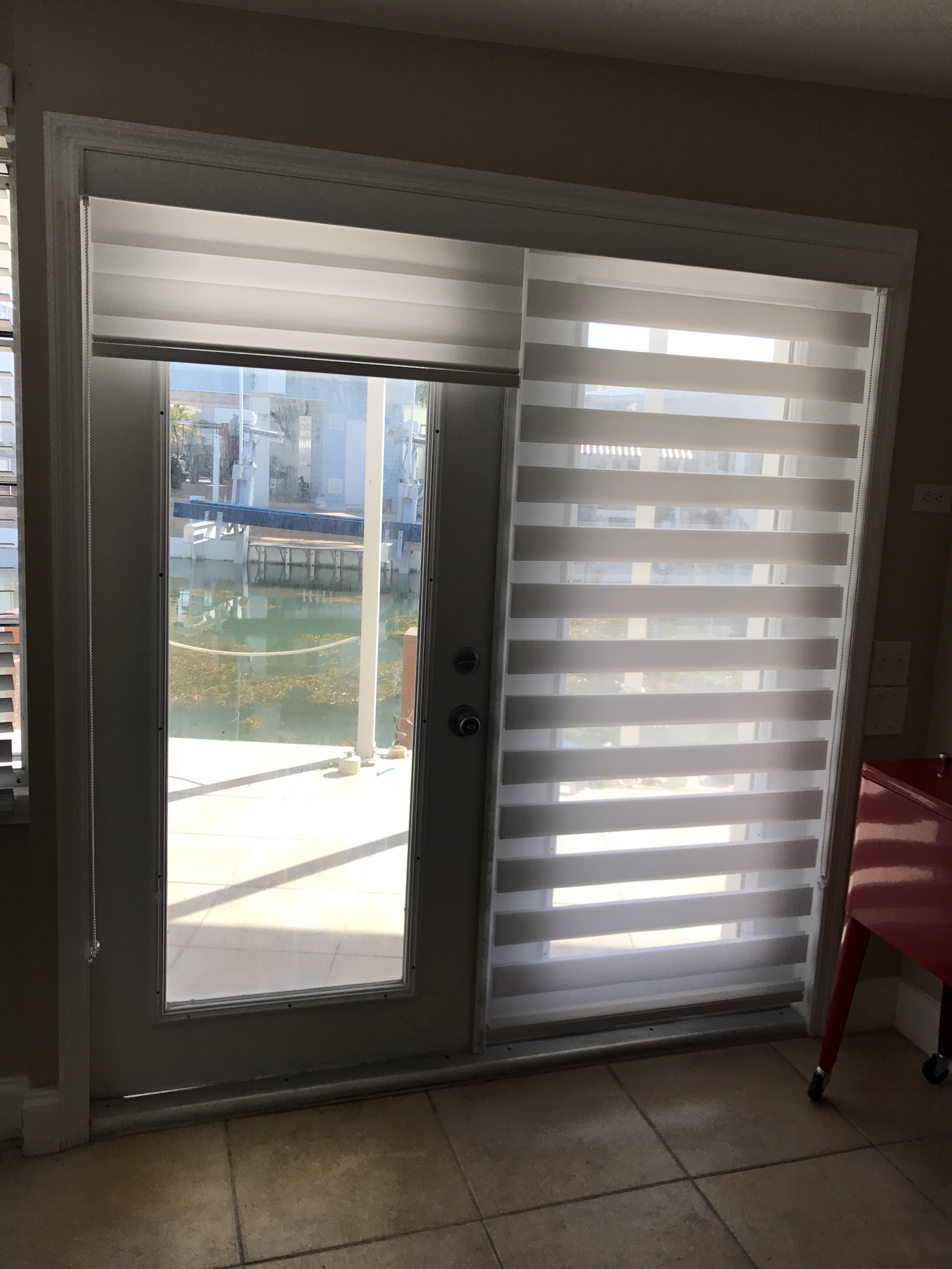 Zebra Illusion 2in1 Privacy Shades on French Doors | Door Blinds ...