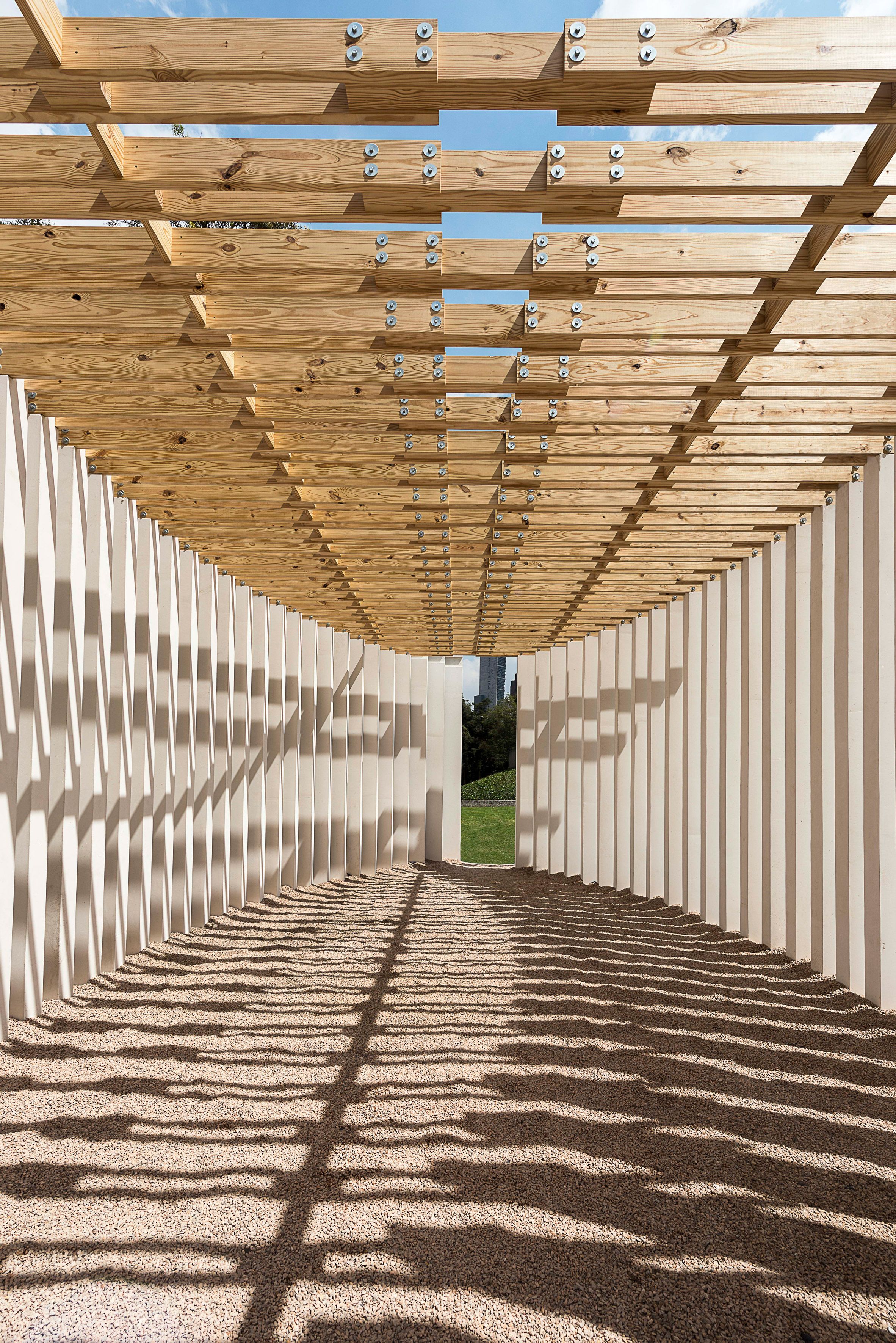 Materia's Design Week Mexico pavilion casts shadow patterns across ...