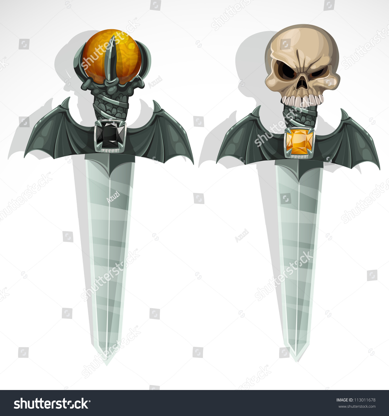 Sinister Ritual Sharp Daggers Vector Drawing Stock Vector (2018 ...