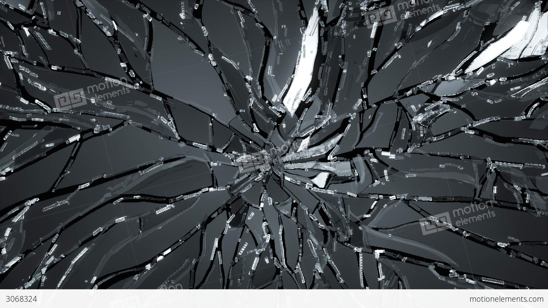 4K Splitted And Shattered Glass With Slow Motion. Stock Animation ...