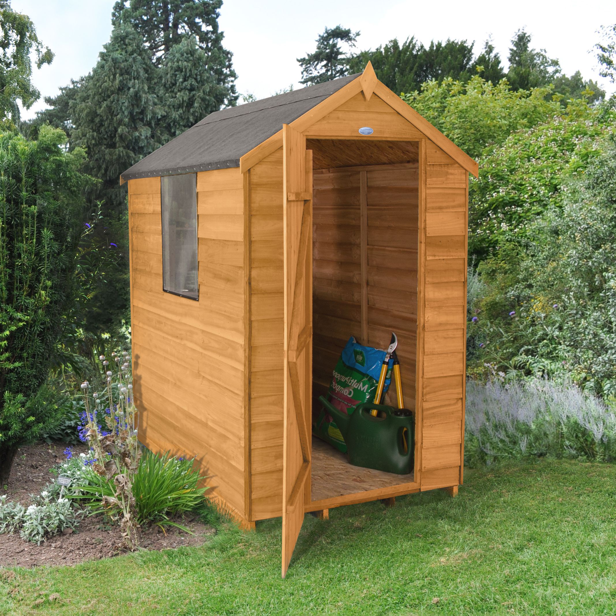 6X4 Apex Overlap Wooden Shed Base Included | Departments | DIY at B&Q