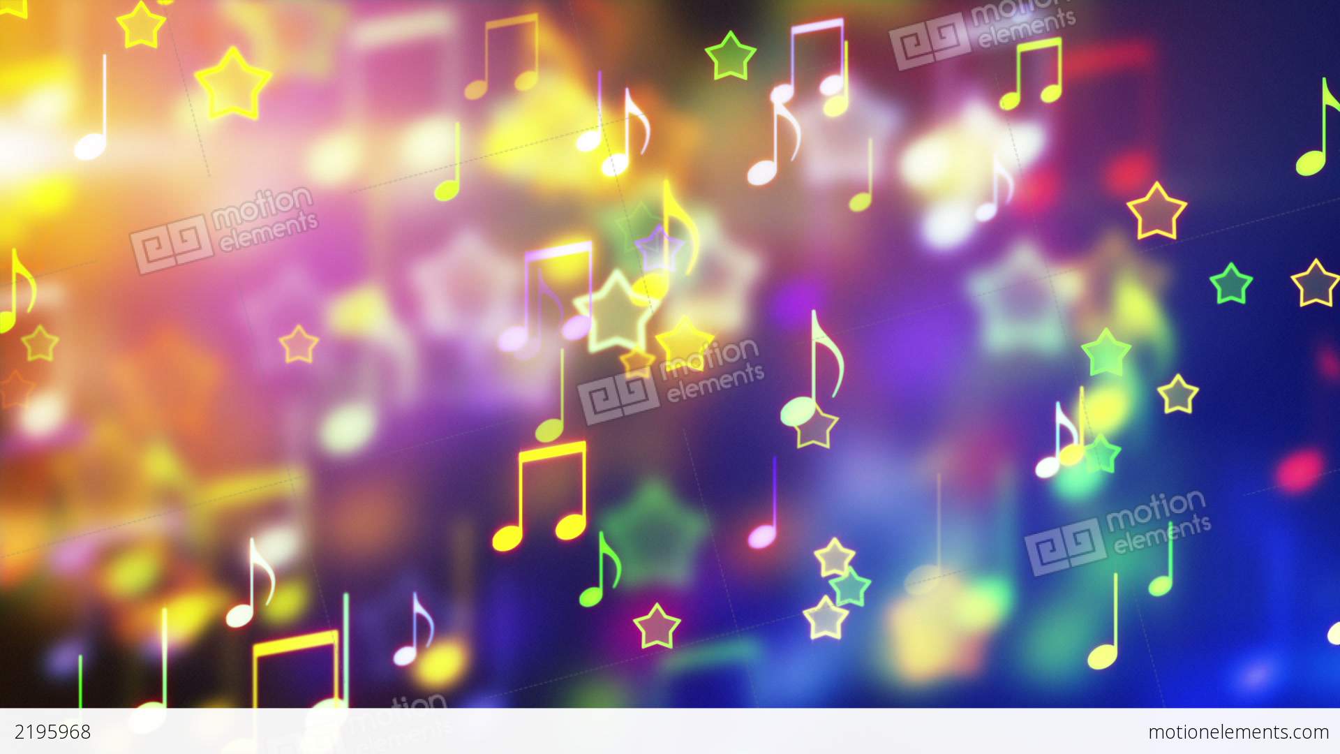 Shiny Notes And Stars Looping Party Background Stock Animation | 2195968