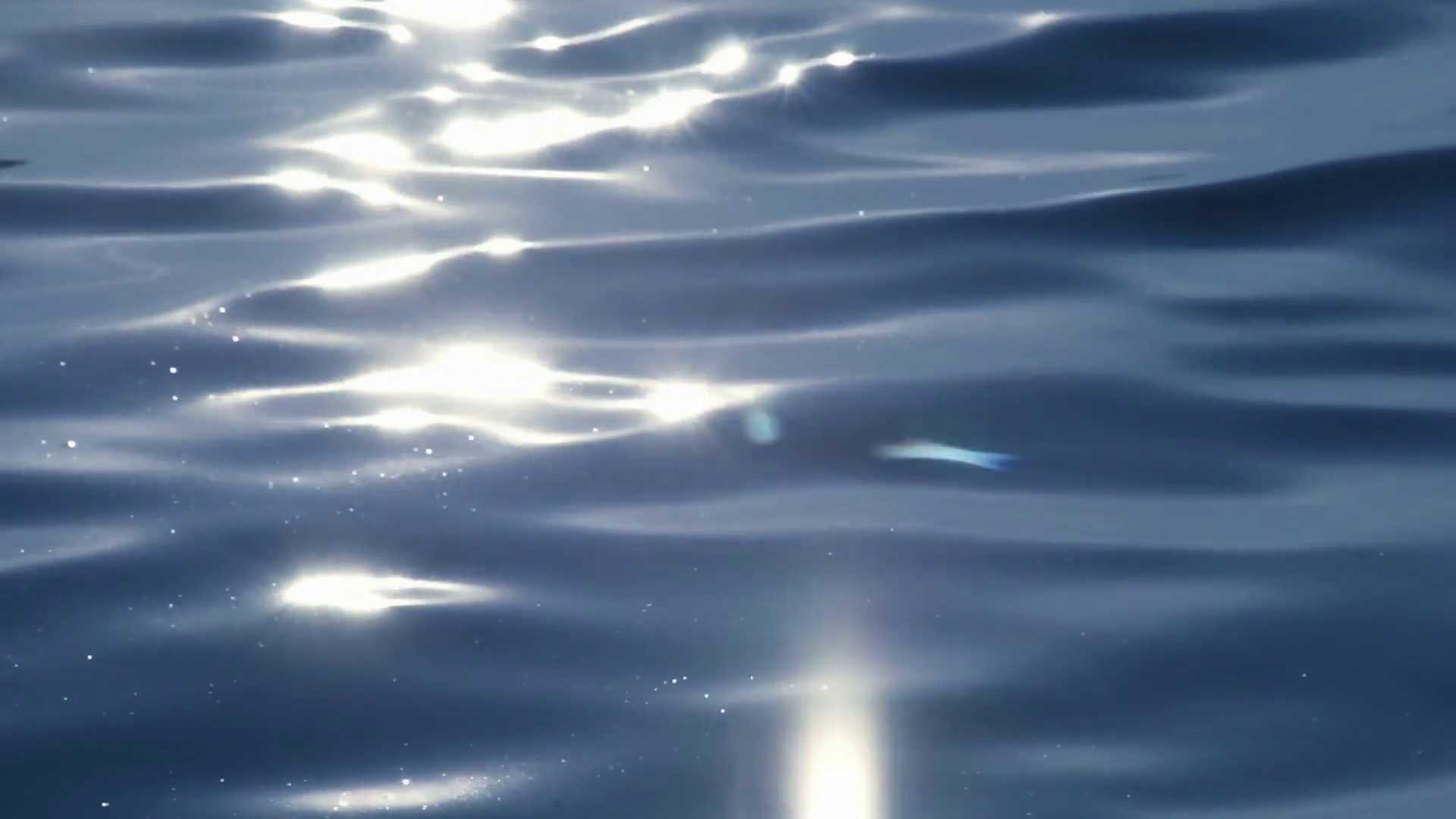 Solar Flares On Water Shiny blue water surface background, sparkles ...