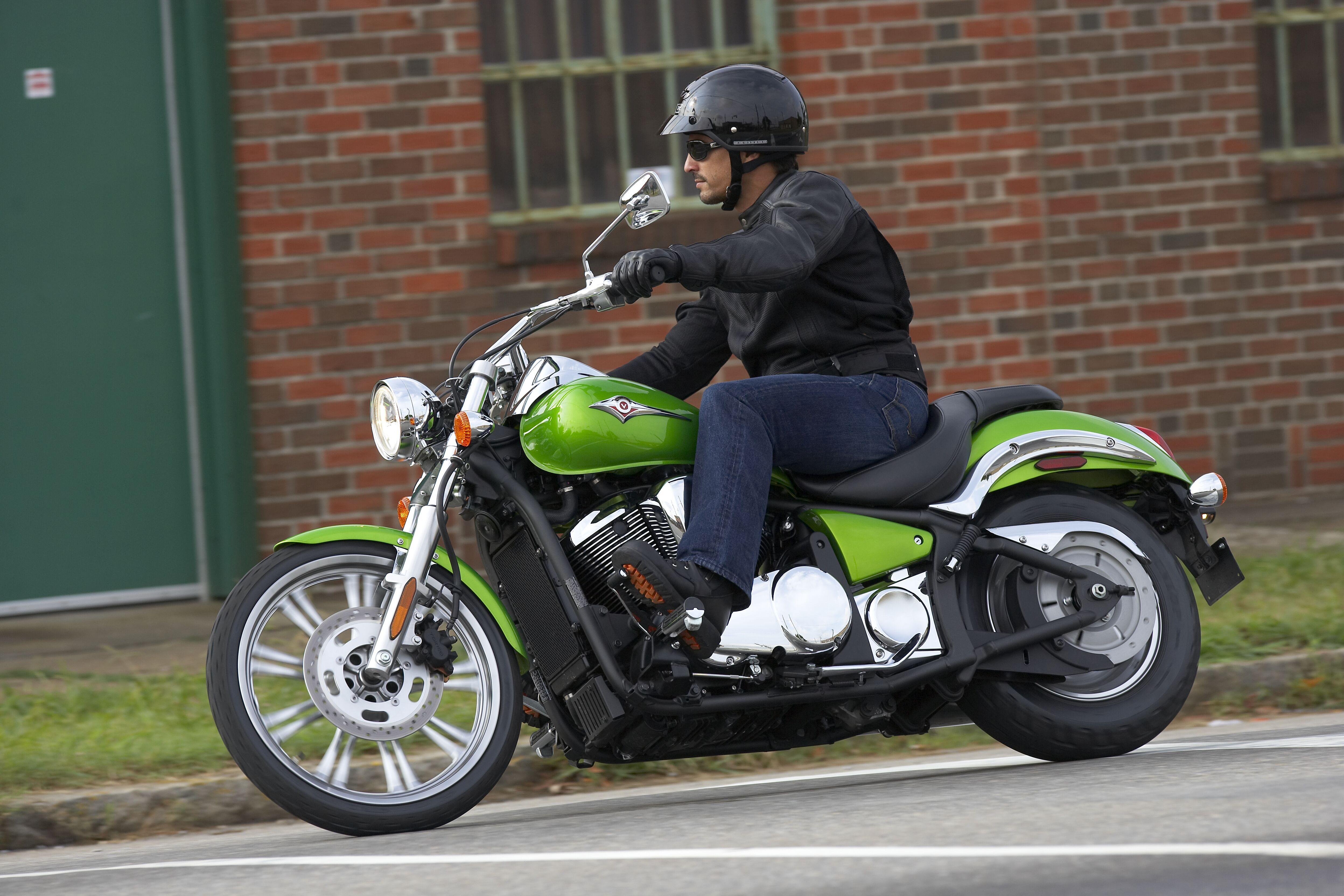 Shiny green motorcycle photo