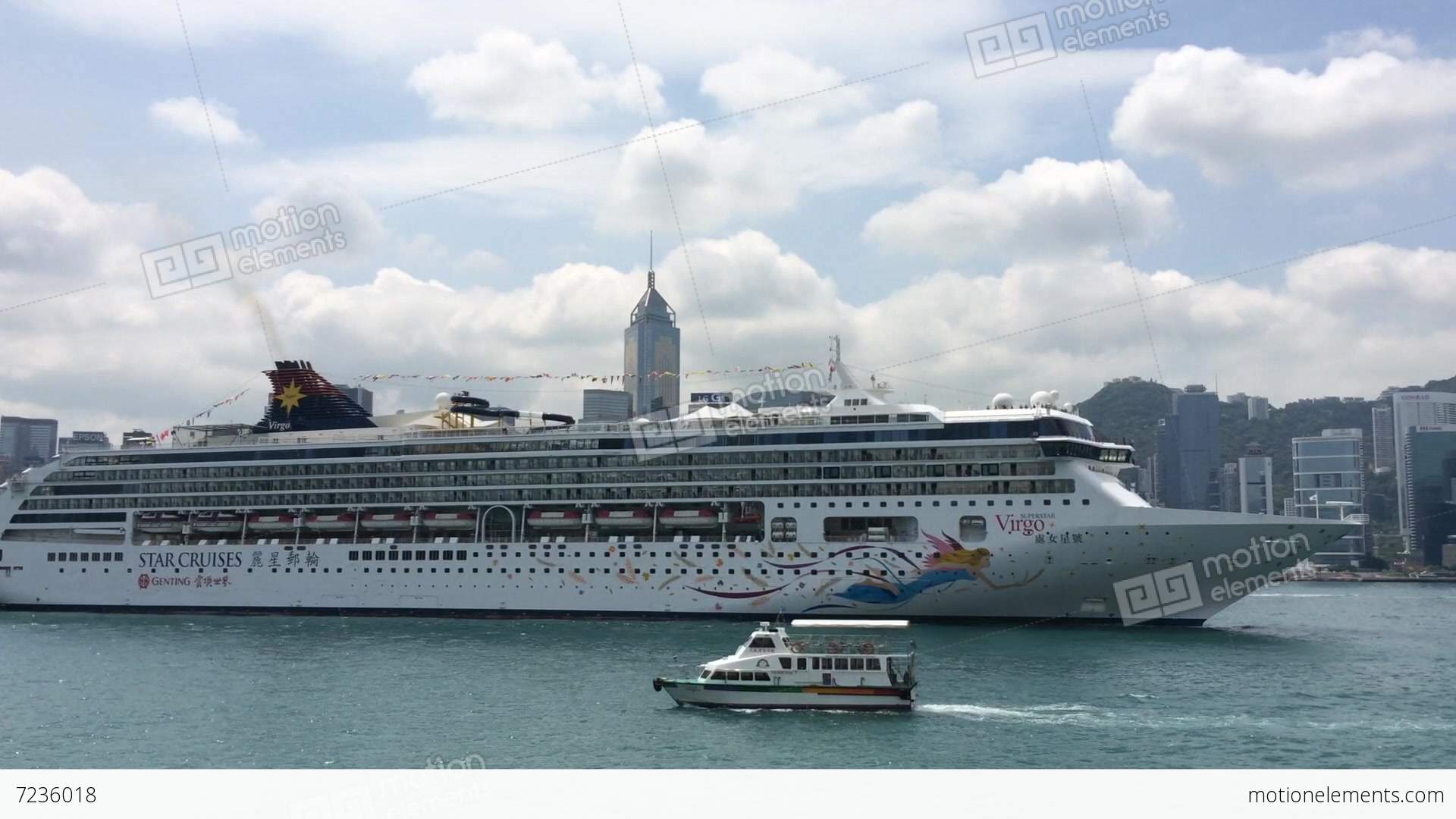 CRUISE SHIP SAILING IN VICTORIA HARBOUR HONG KONG Stock video ...