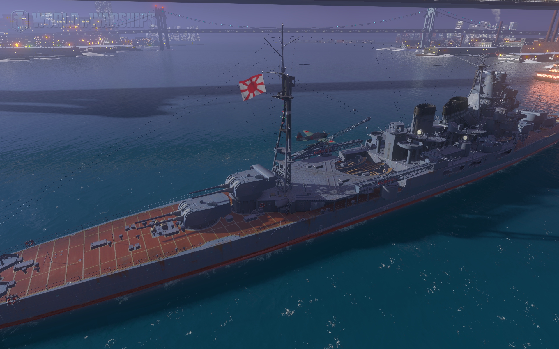 Glowing searchlights - World of Warships Mod