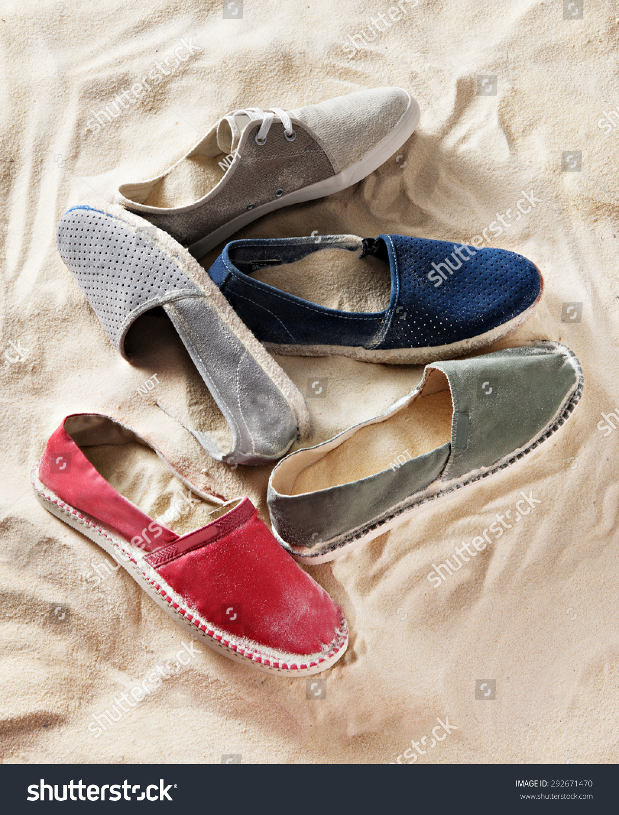 Espadrilles Shoes Composition Sand Stock Photo (Royalty Free ...