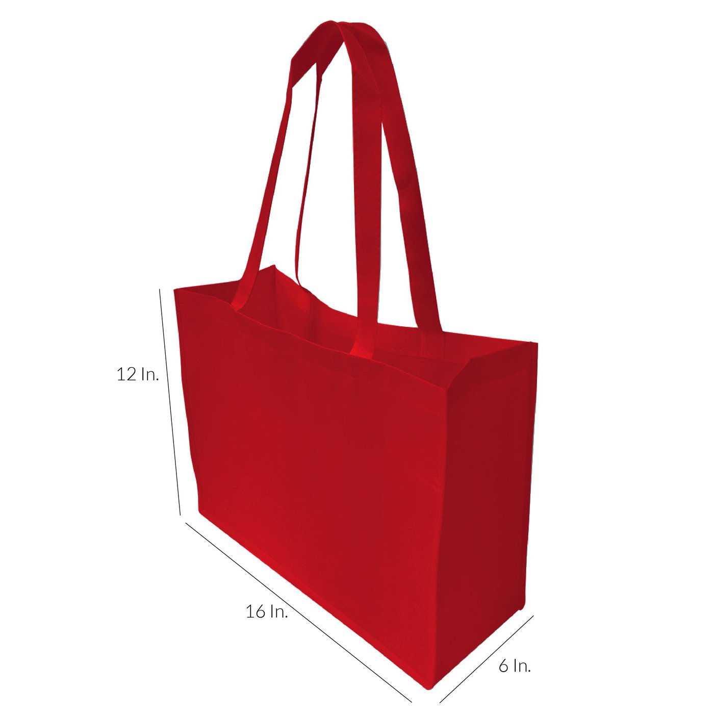 Large Red Reusable Shopping Bags Grocery Bags 120 Pcs. - 16