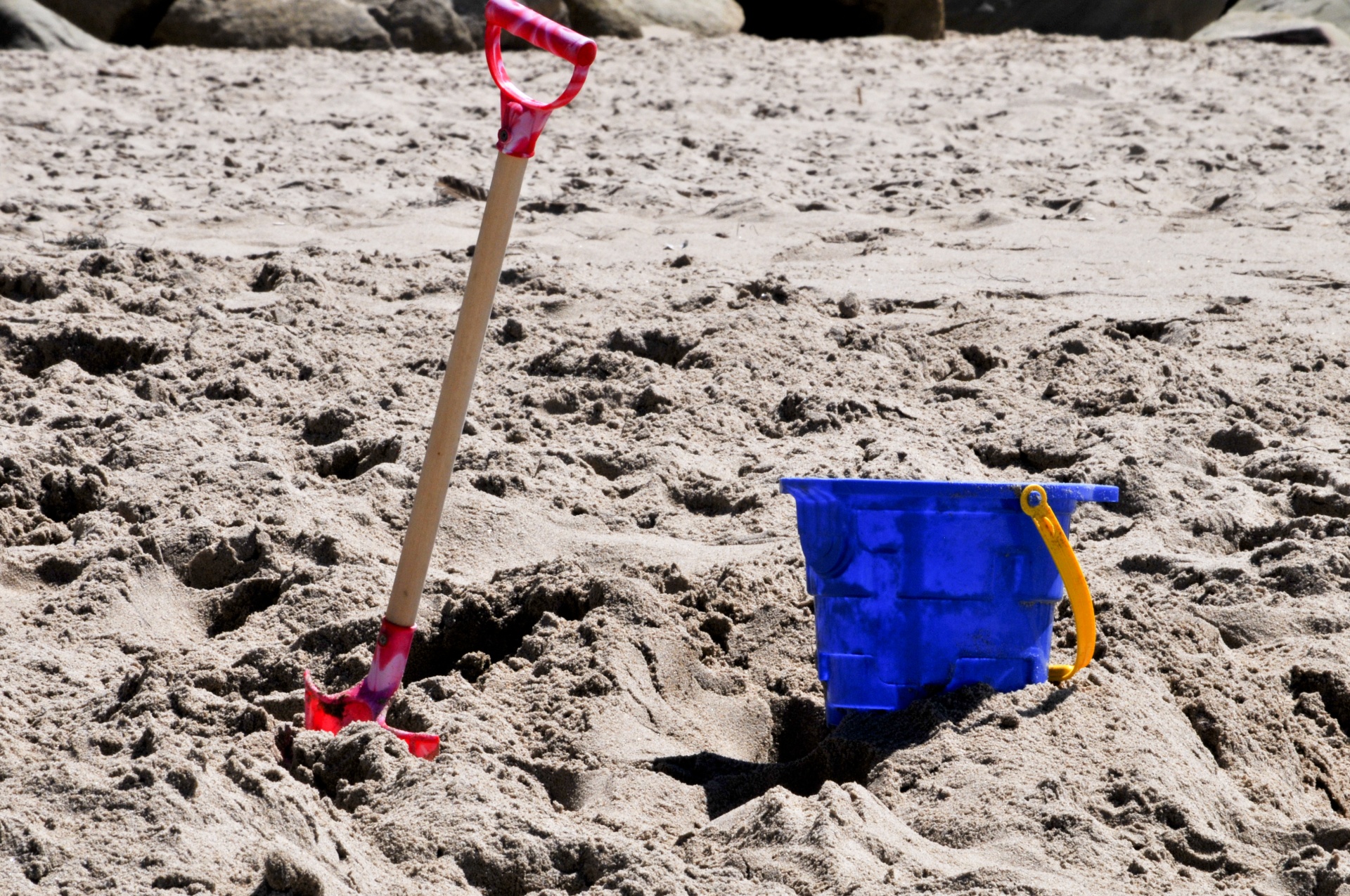 Bucket And Shovel In Sand Free Stock Photo - Public Domain Pictures