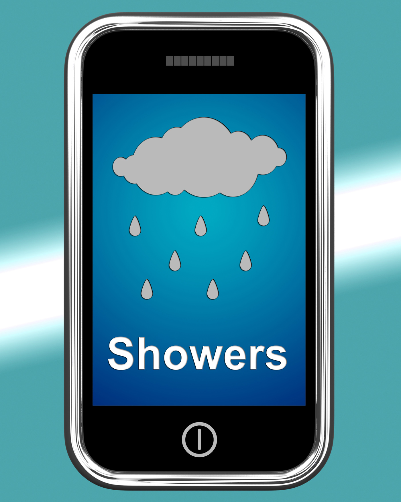 Showers on phone means rain rainy weather photo