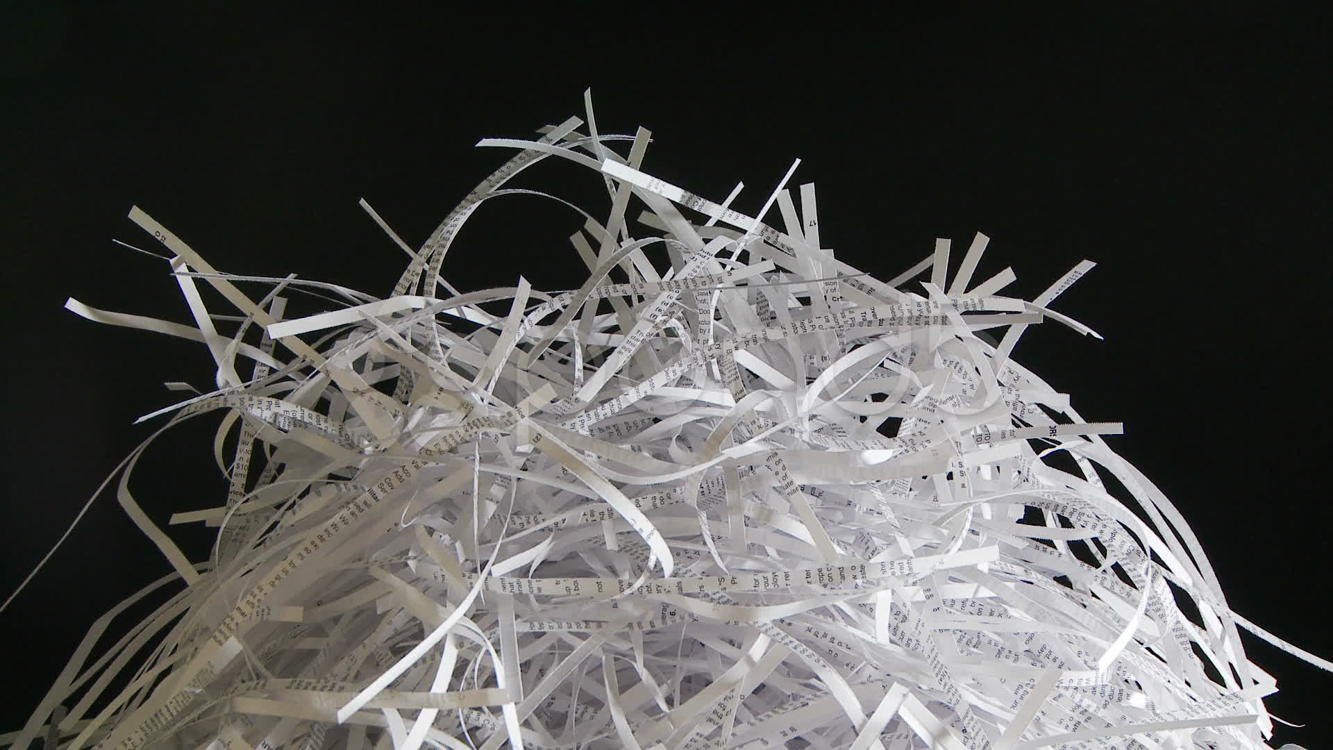 Close up of pile of shredded paper ~ Hi Res Video #8839381