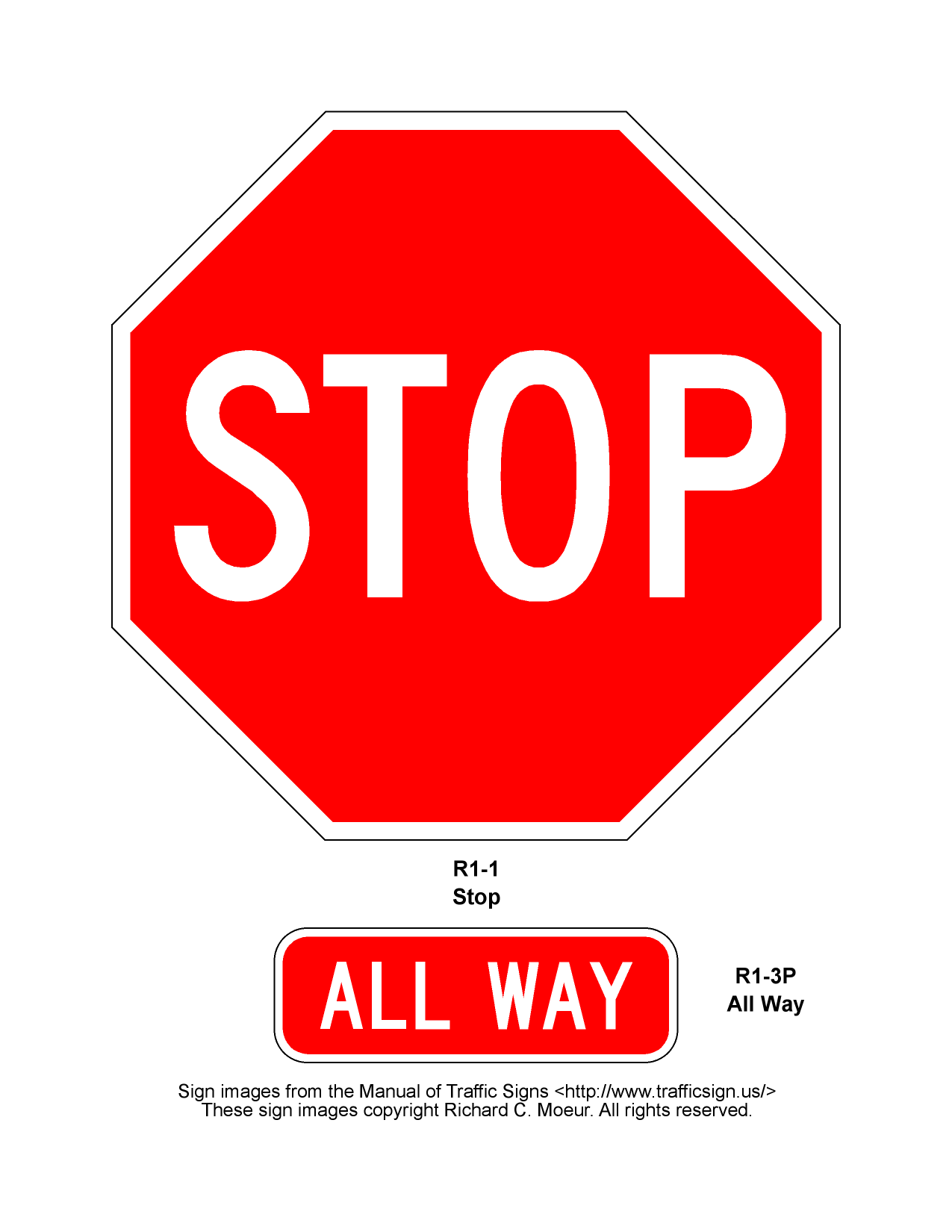 Manual of Traffic Signs - R1 Series Signs