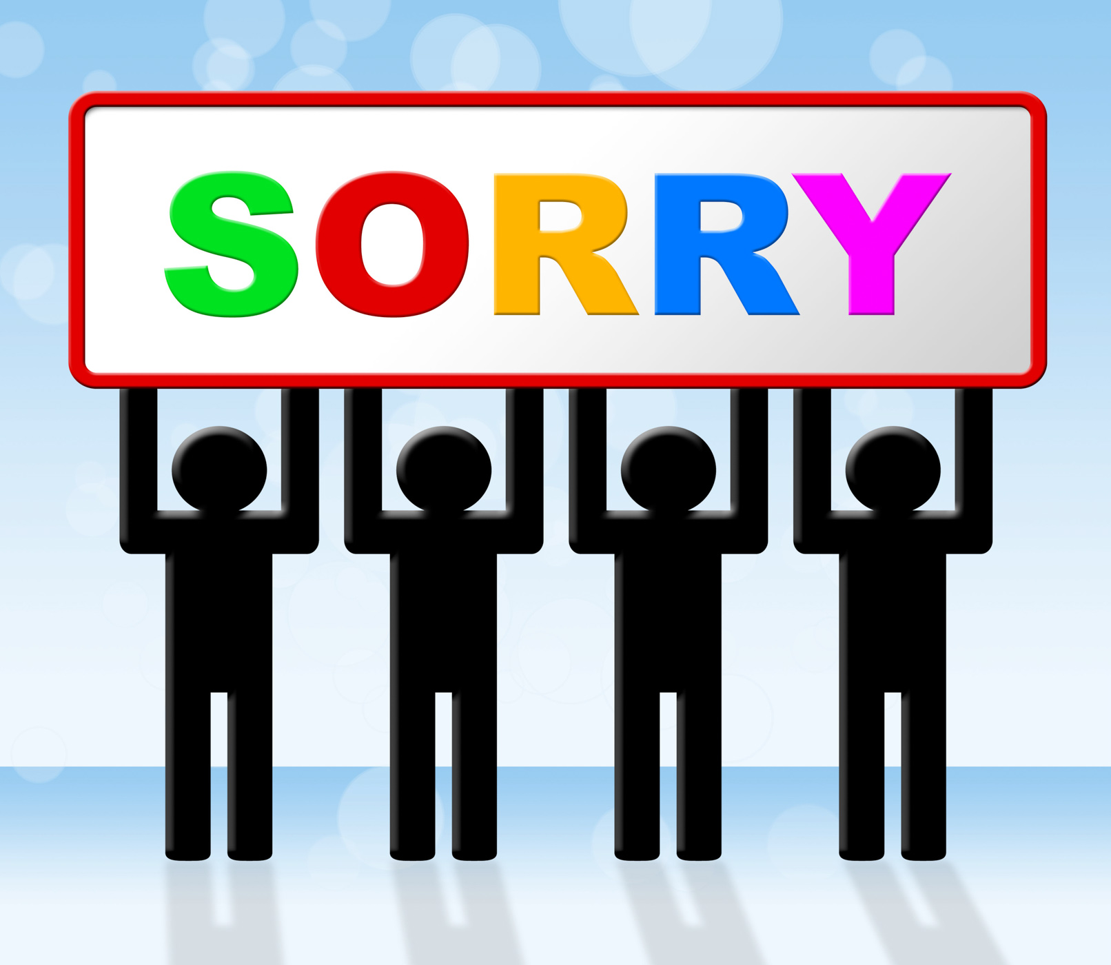 Sign sorry represents regret apologize and apology photo
