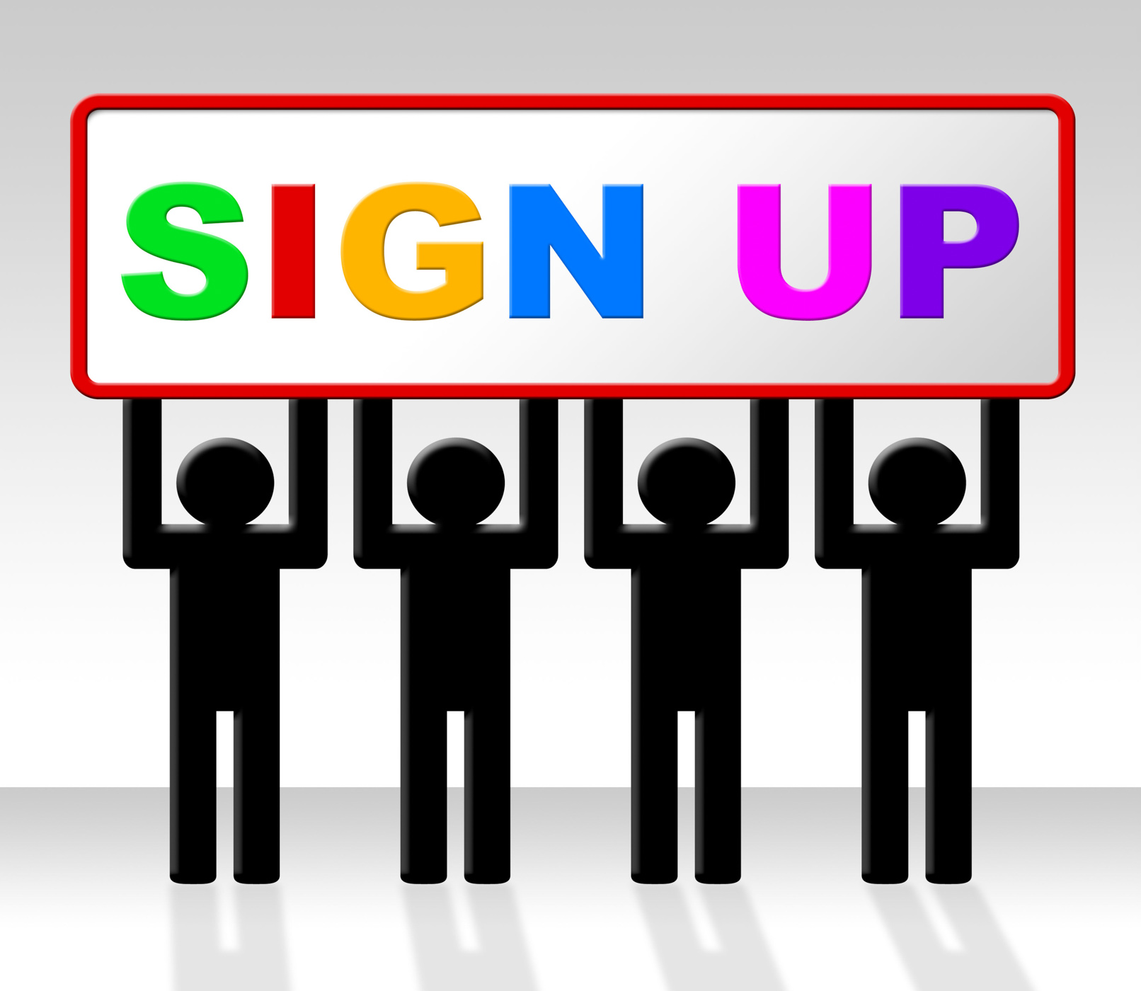 Sign up represents join subscribing and admission photo
