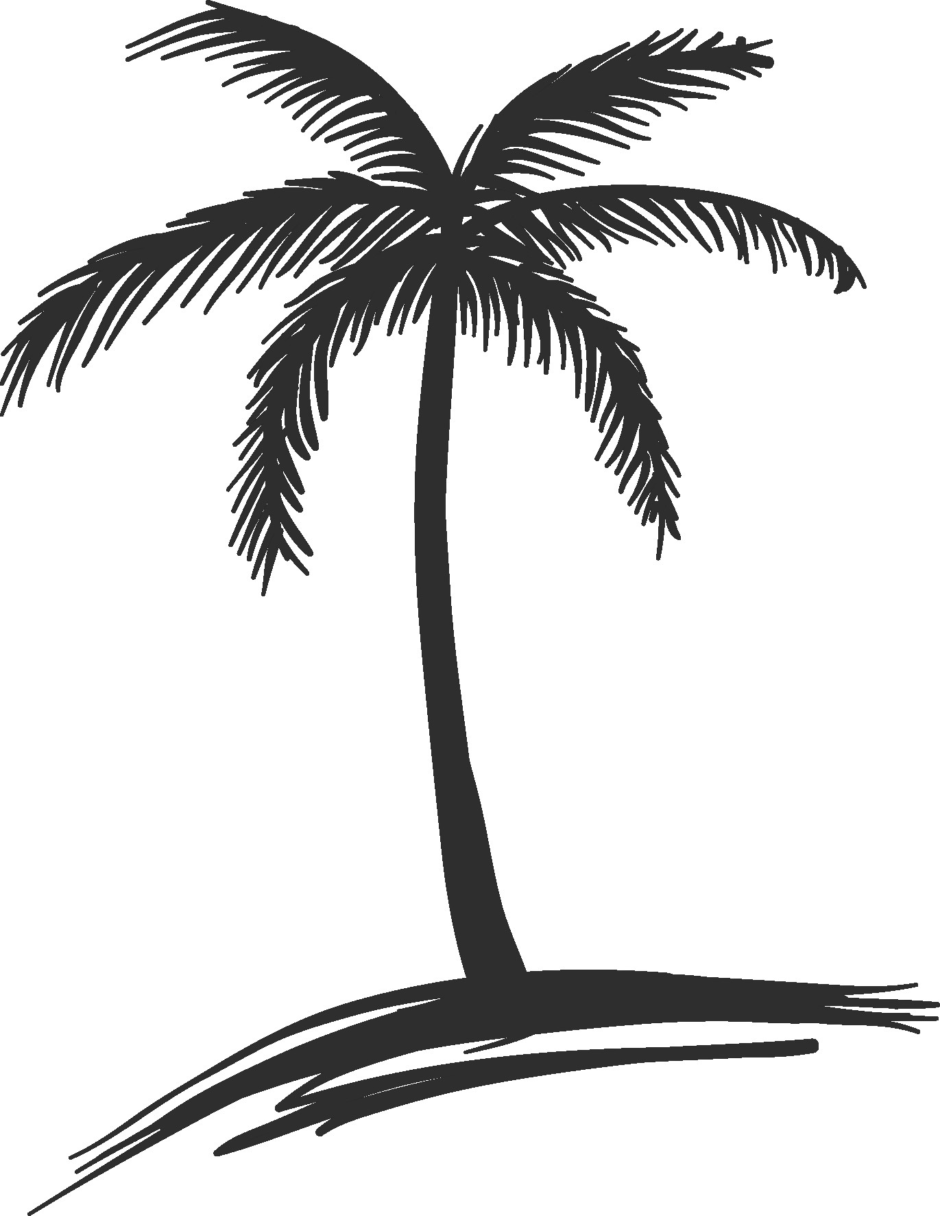 Coconut Tree Drawing Avec Coconut Tree Drawing Free Download Clip ...
