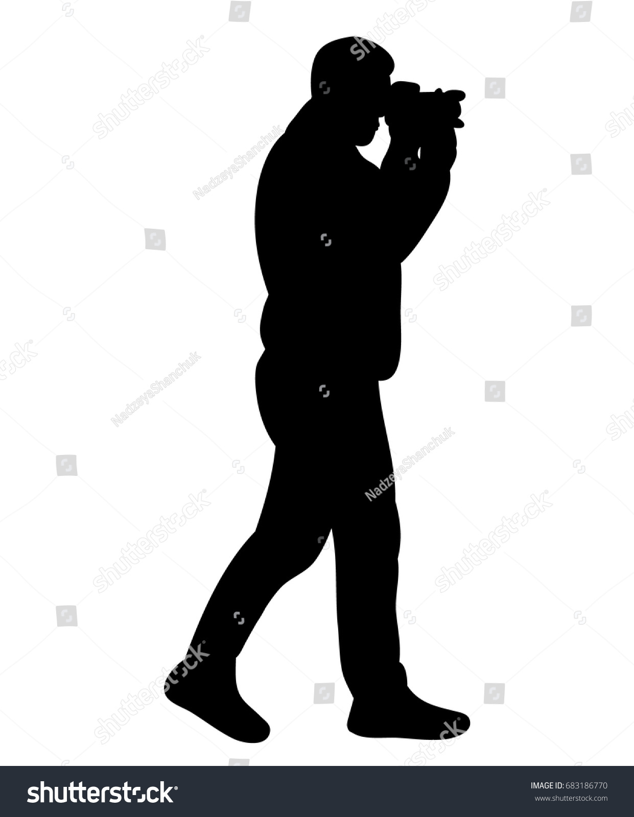 Silhouette Man Taking Pictures Stock Vector (2018) 683186770 ...