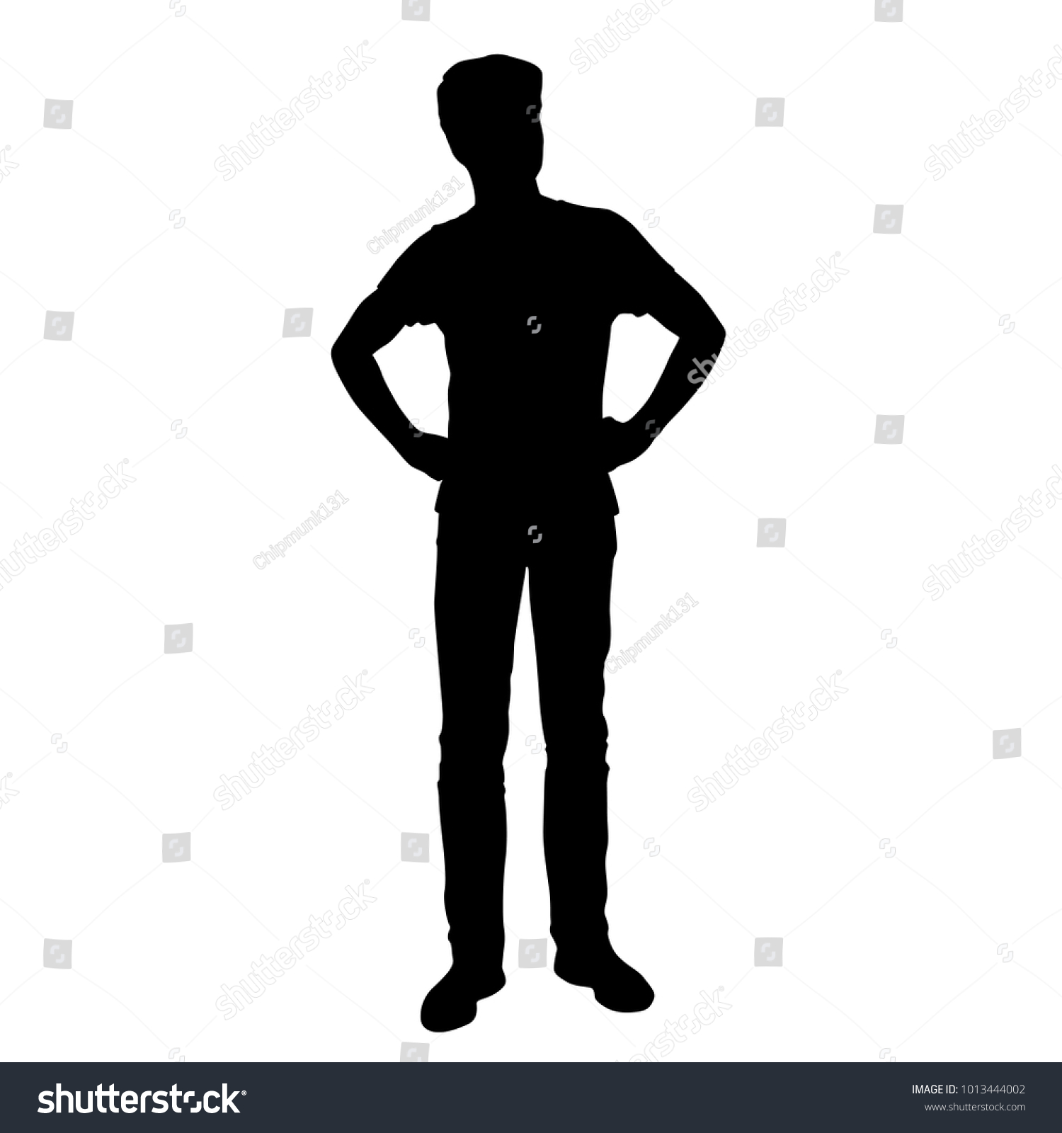 Vector Silhouette Man Standing Business People Stock Vector ...
