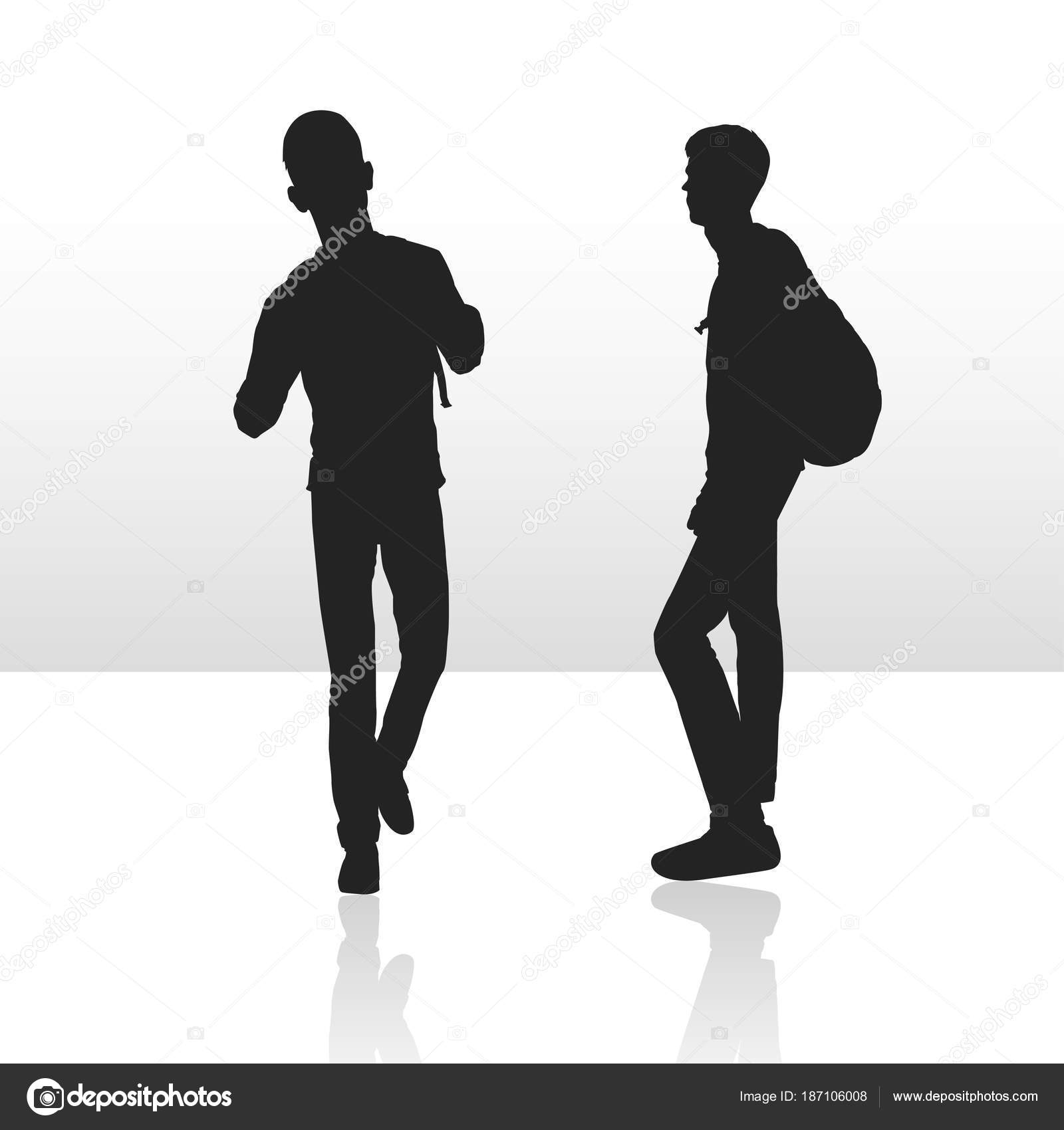 Silhouette Guy Backpack Man Silhouette Vector Silhouette Man ...