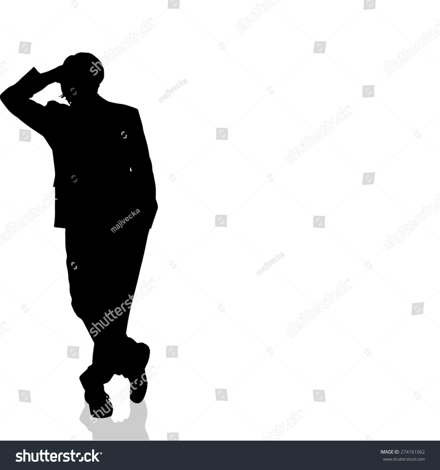 Vector Silhouette Man On White Background Stock Vector 274161062 ...