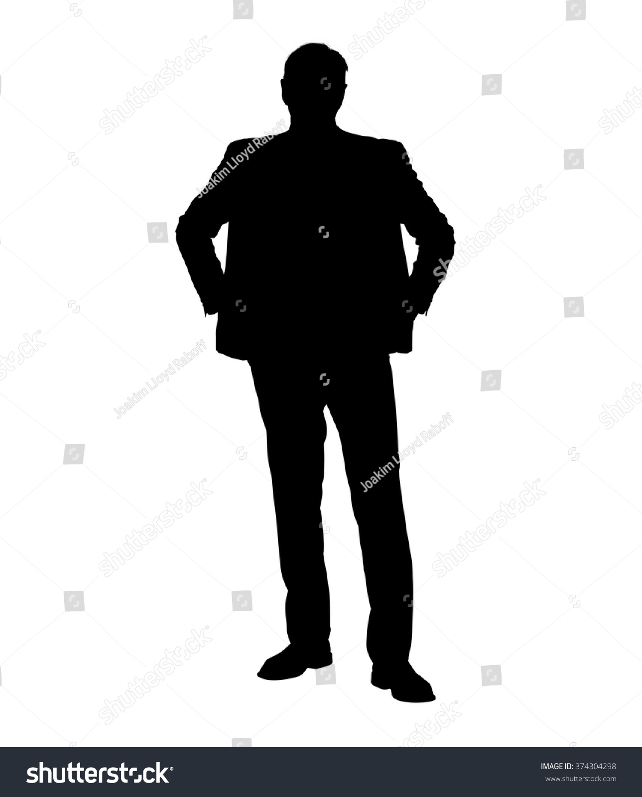 Silhouette Office Dressed Male Business Person Stock Illustration ...