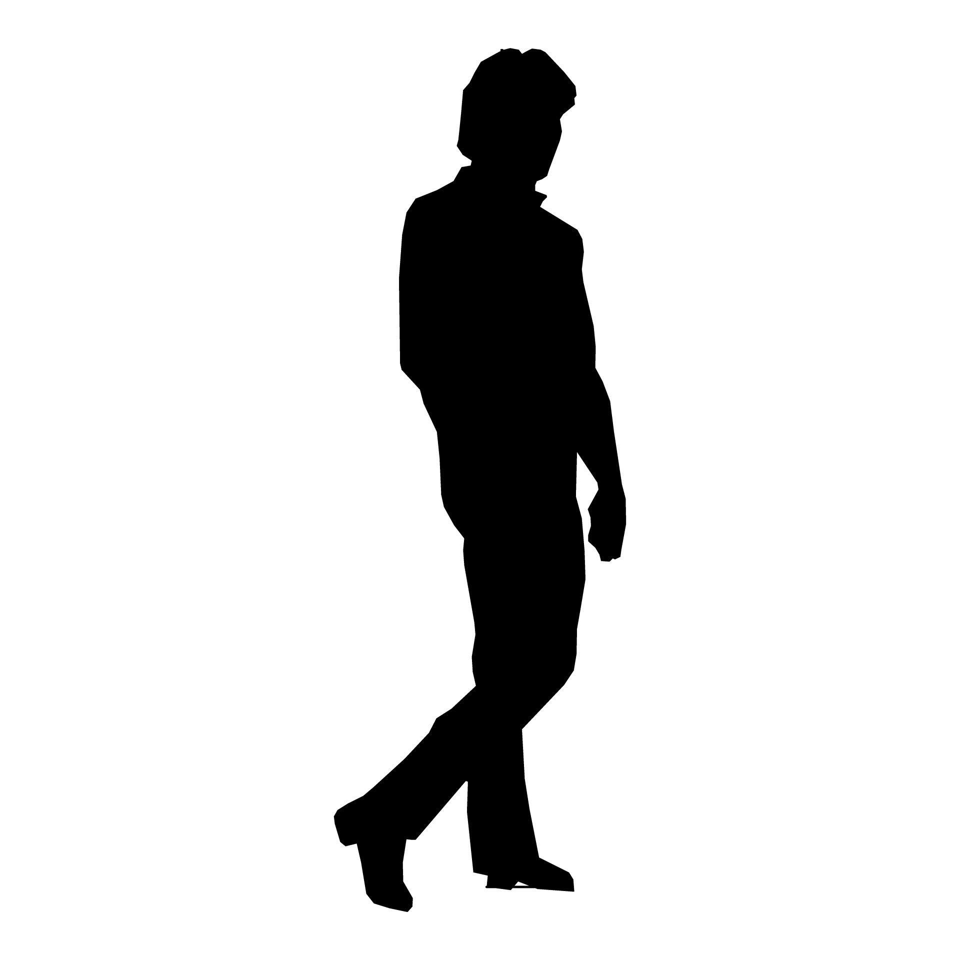Silhouette of person walking on street photo