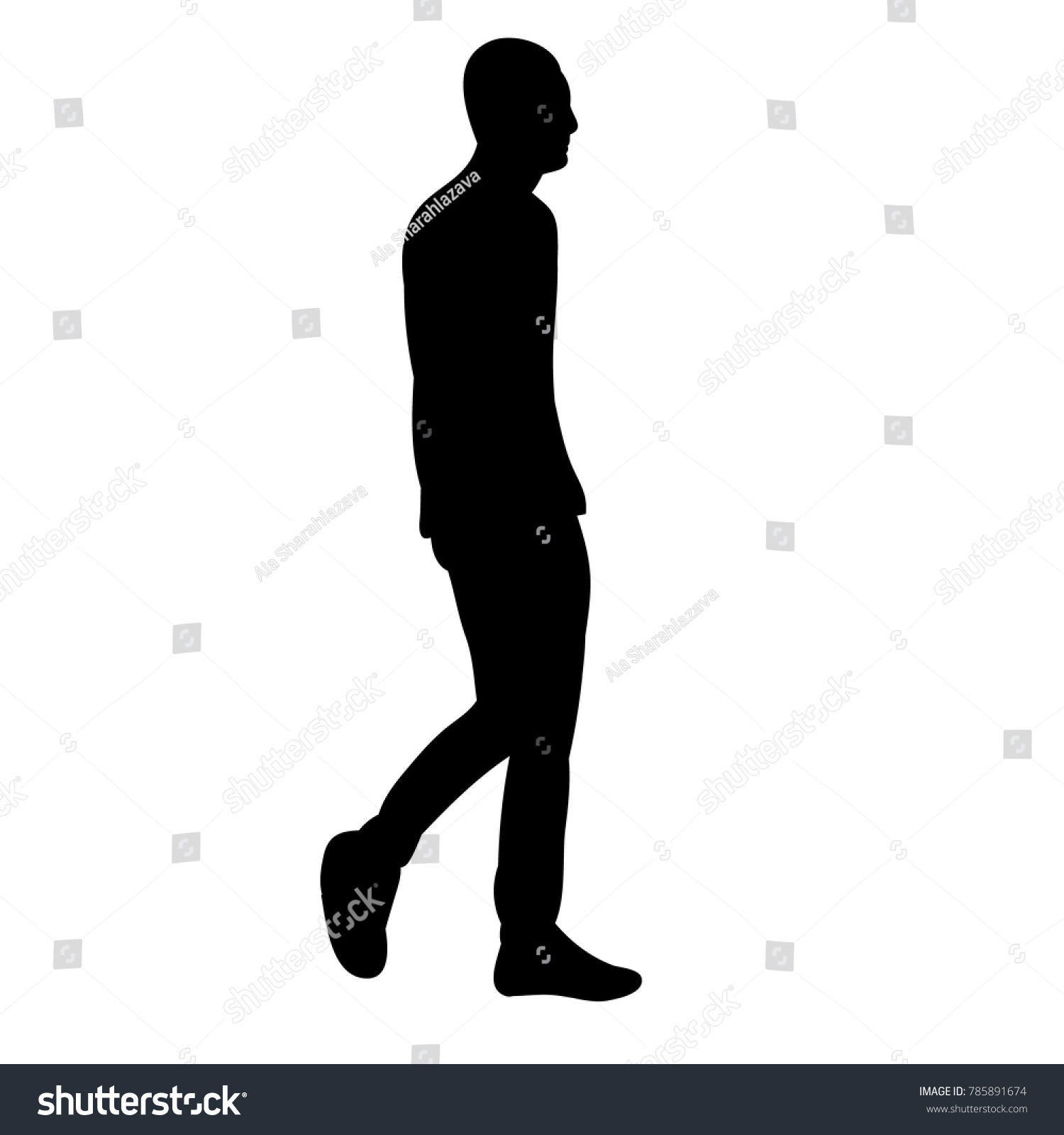Silhouette Man Walking Stock Vector 785891674 - Shutterstock