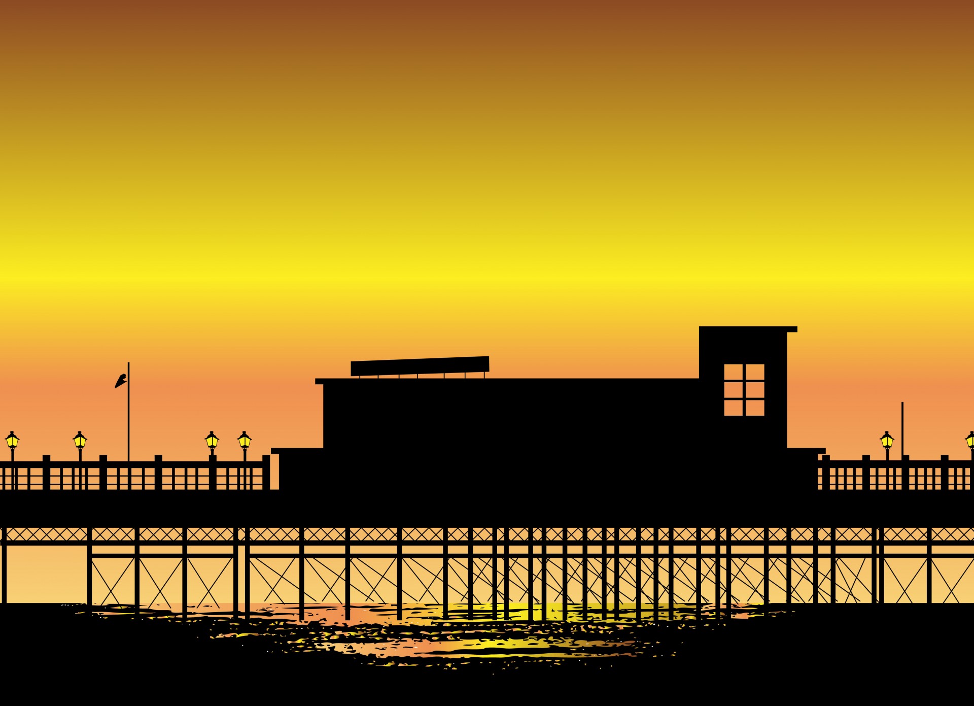 Seaside Pier Silhouette Sunset Free Stock Photo - Public Domain Pictures
