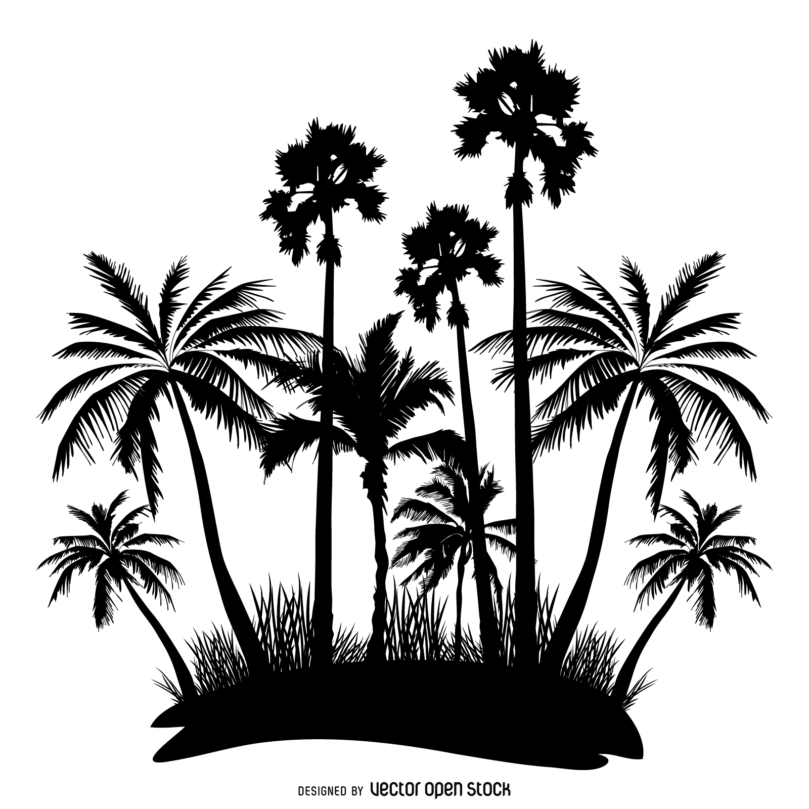 Palm trees silhouette - Vector download