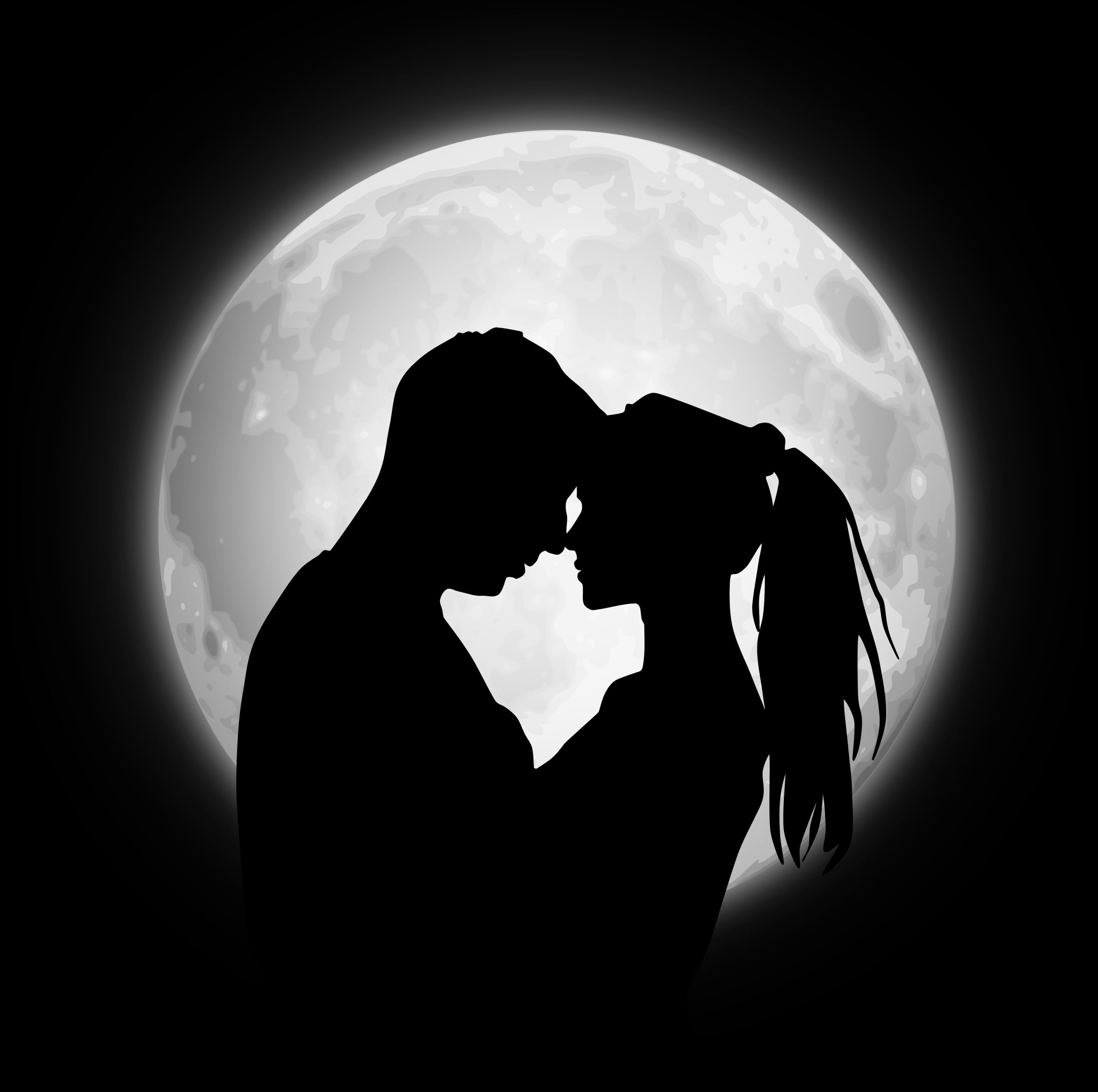 Couple silhouette, Couple, Silhouettes, Moon HD wallpaper ...